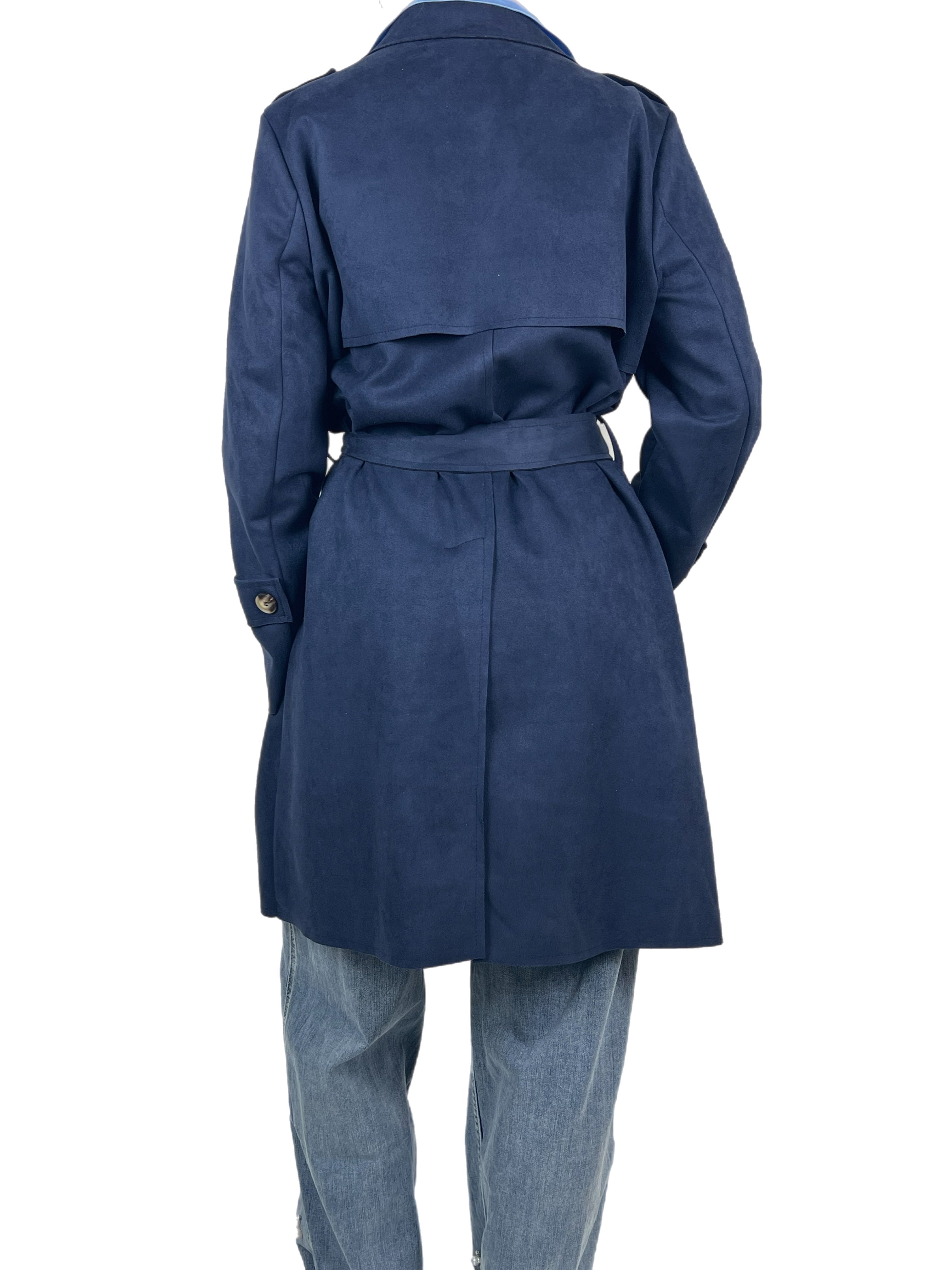 Matié trench ecocamoscio blu