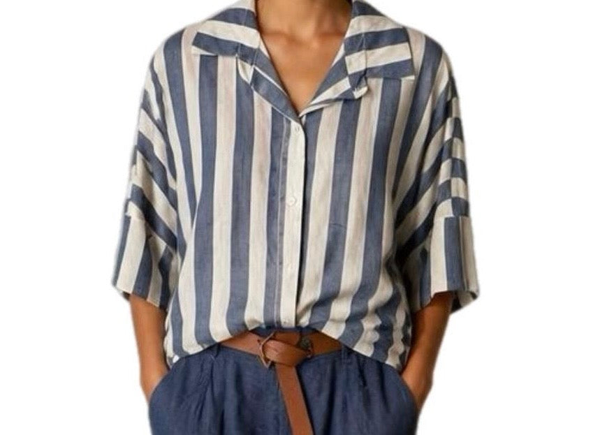 Matié camicia Cannes panna/blu