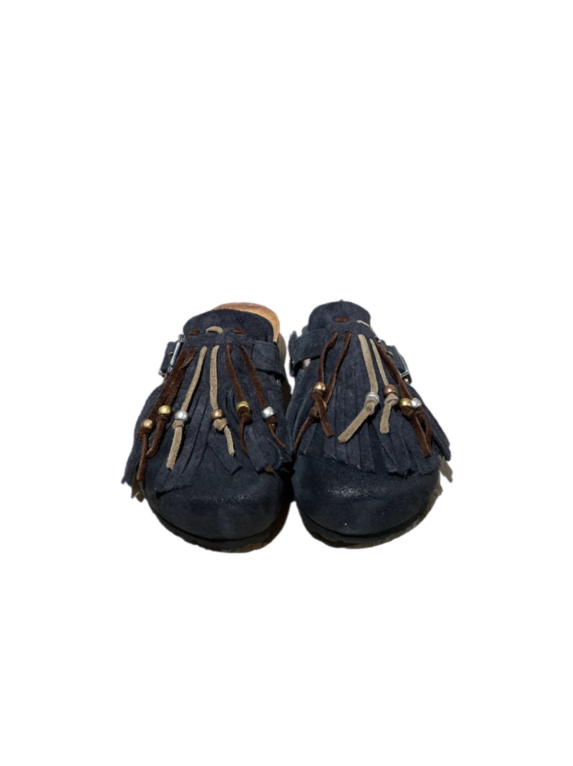 Birky camoscio frange blu