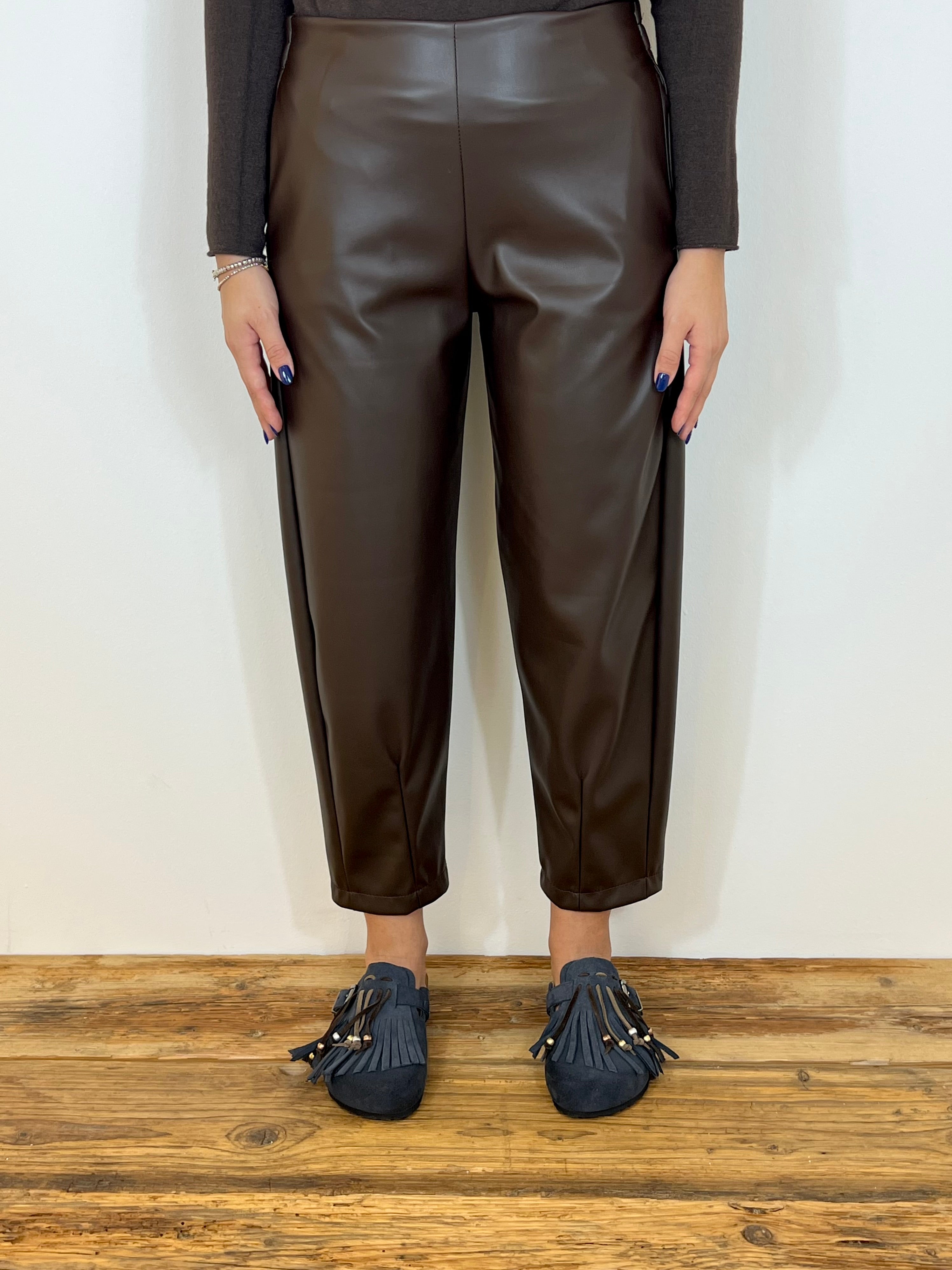 Matié pantalone ecopelle Brighton cioccolato