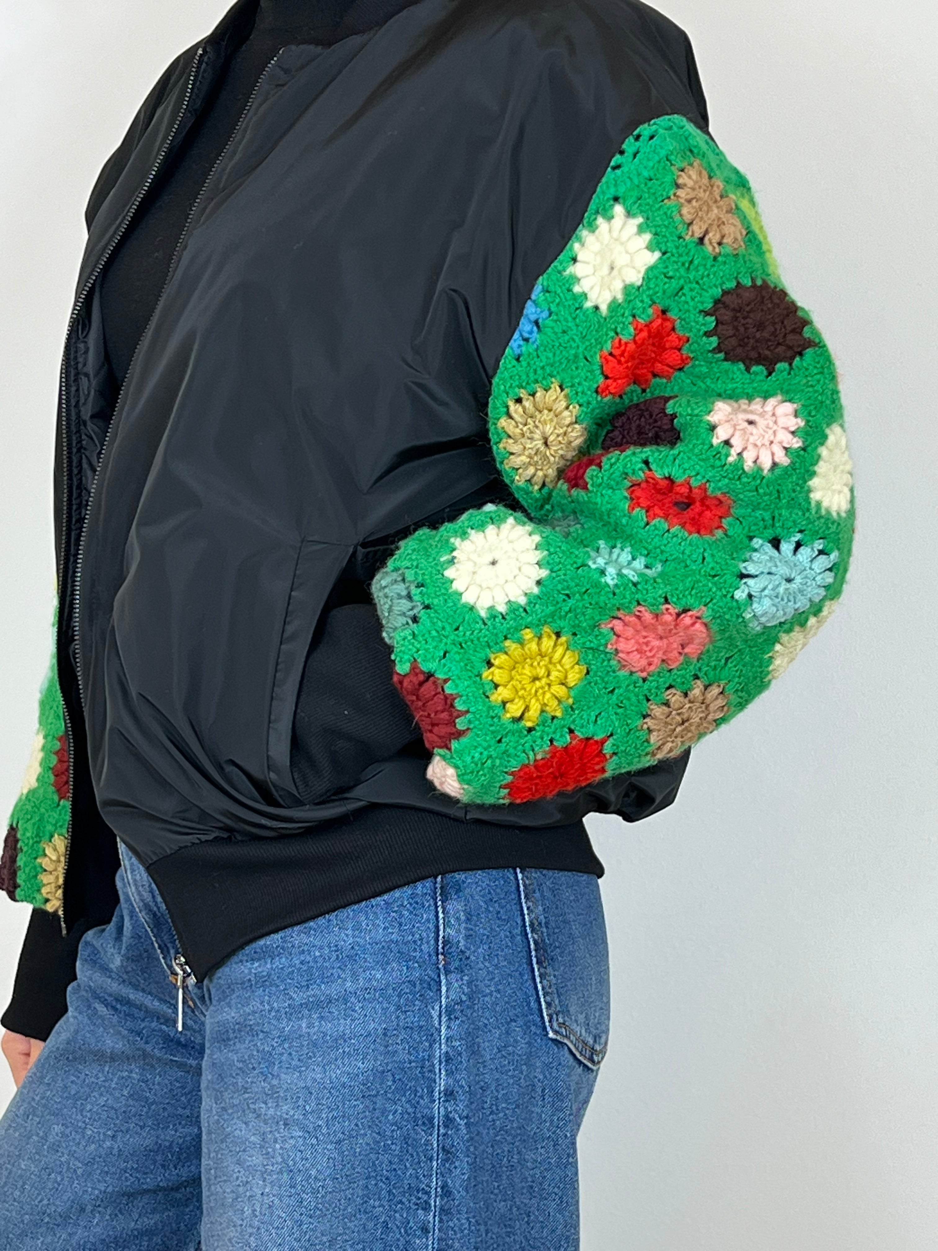 Susy Mix Bomber crochet fiori