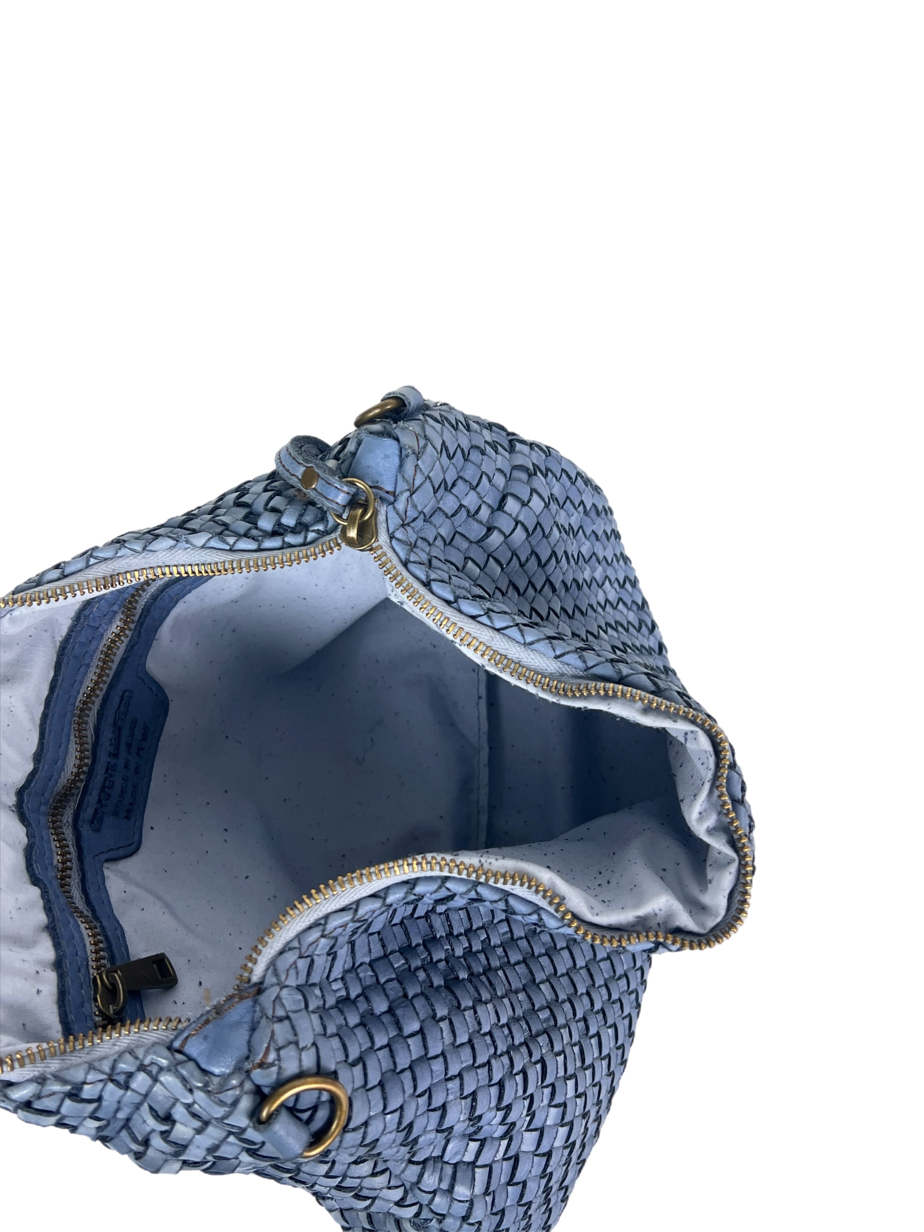 Matié borsa pelle Siviglia azzurro