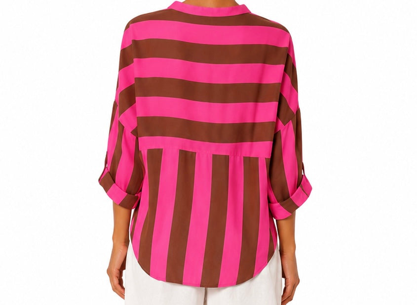 Matié camicia fucsia/ciokko