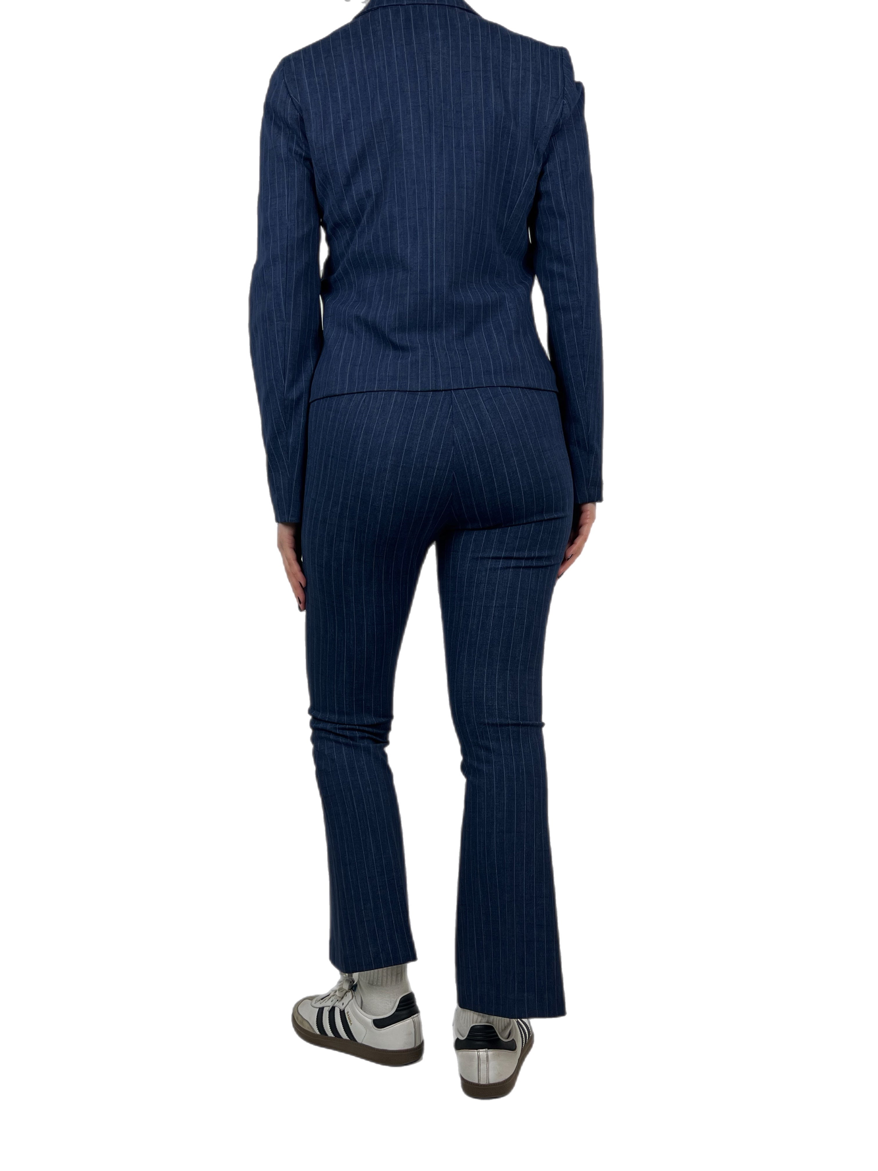 Two way completo gessato blu