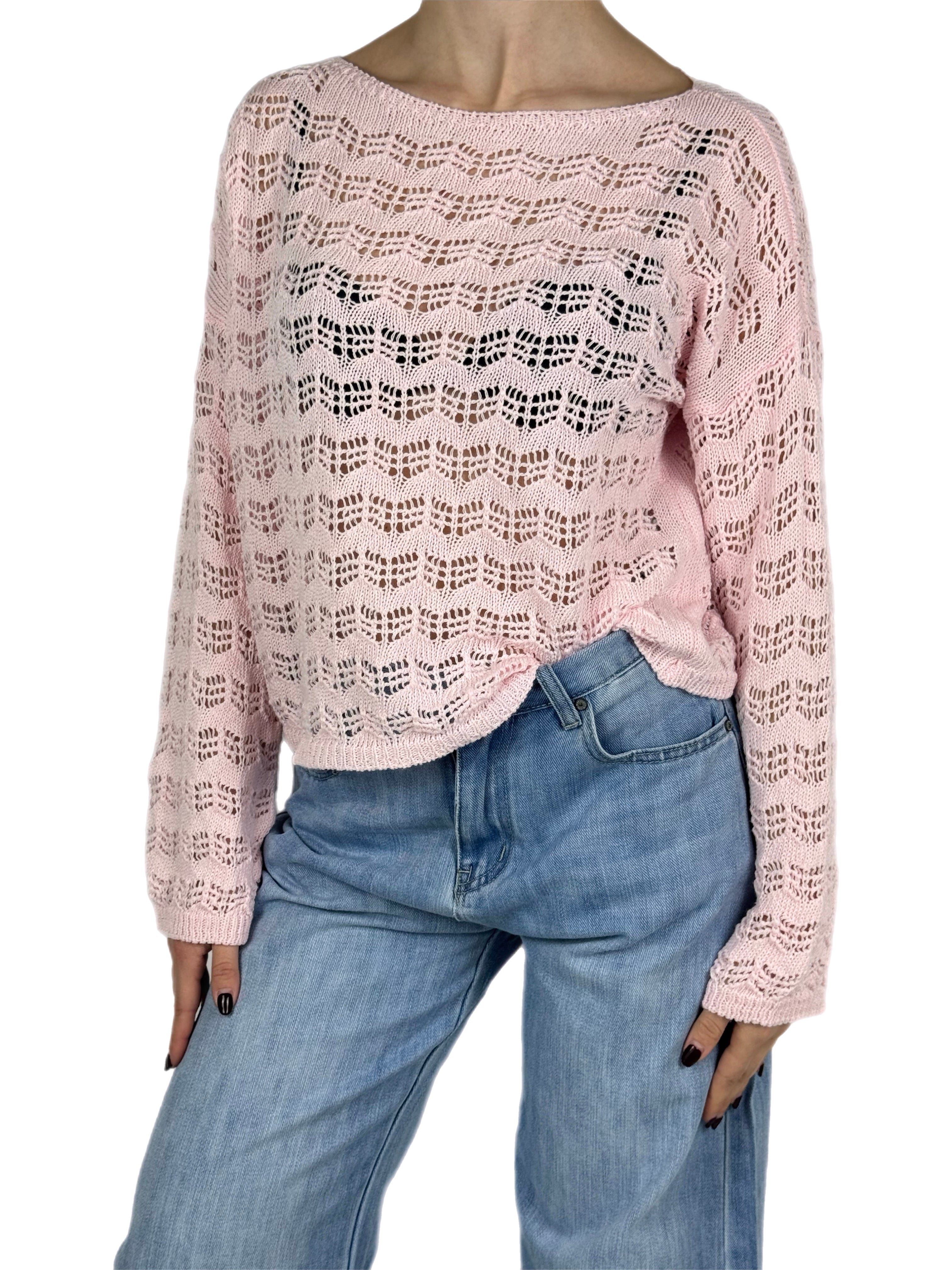 Brend maglia traforata rosa