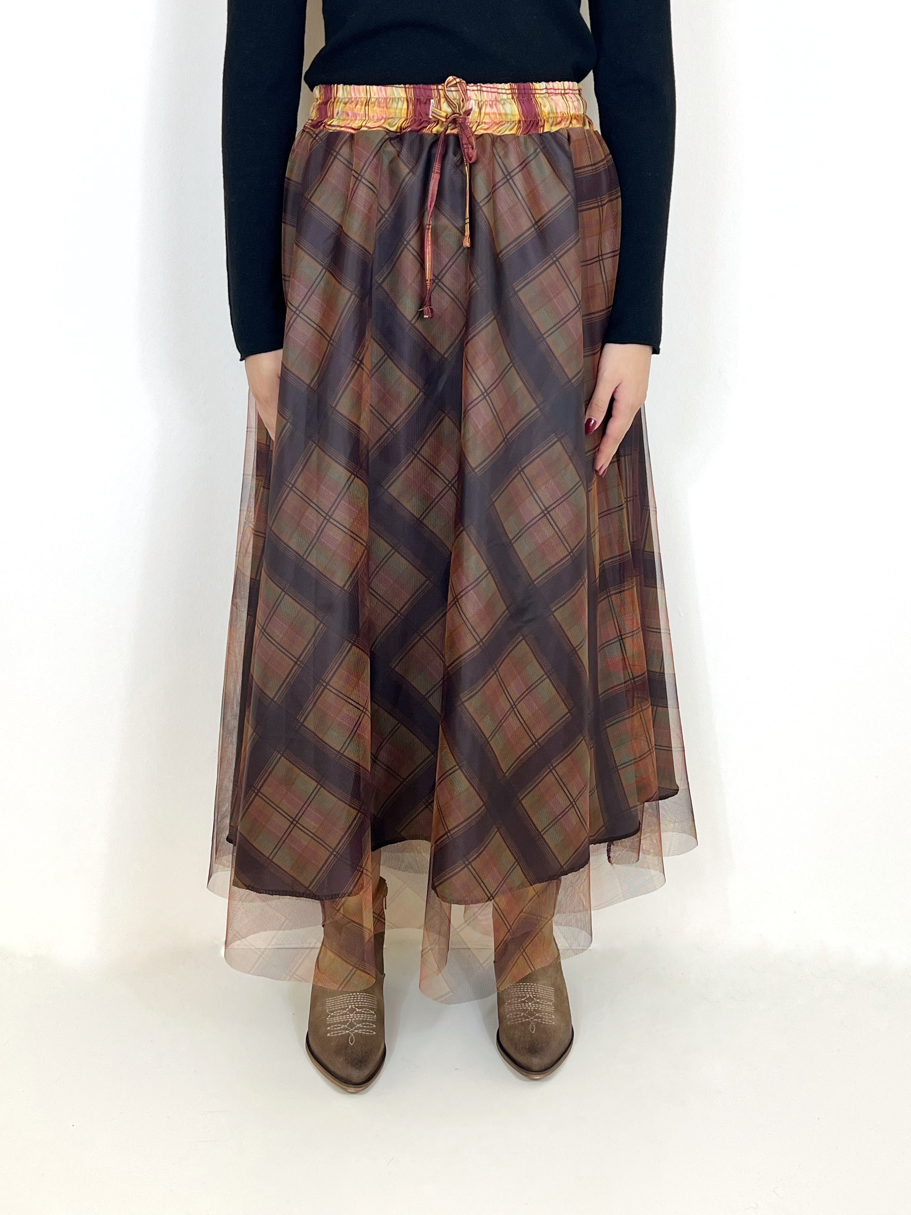 Matié gonna tulle quadri