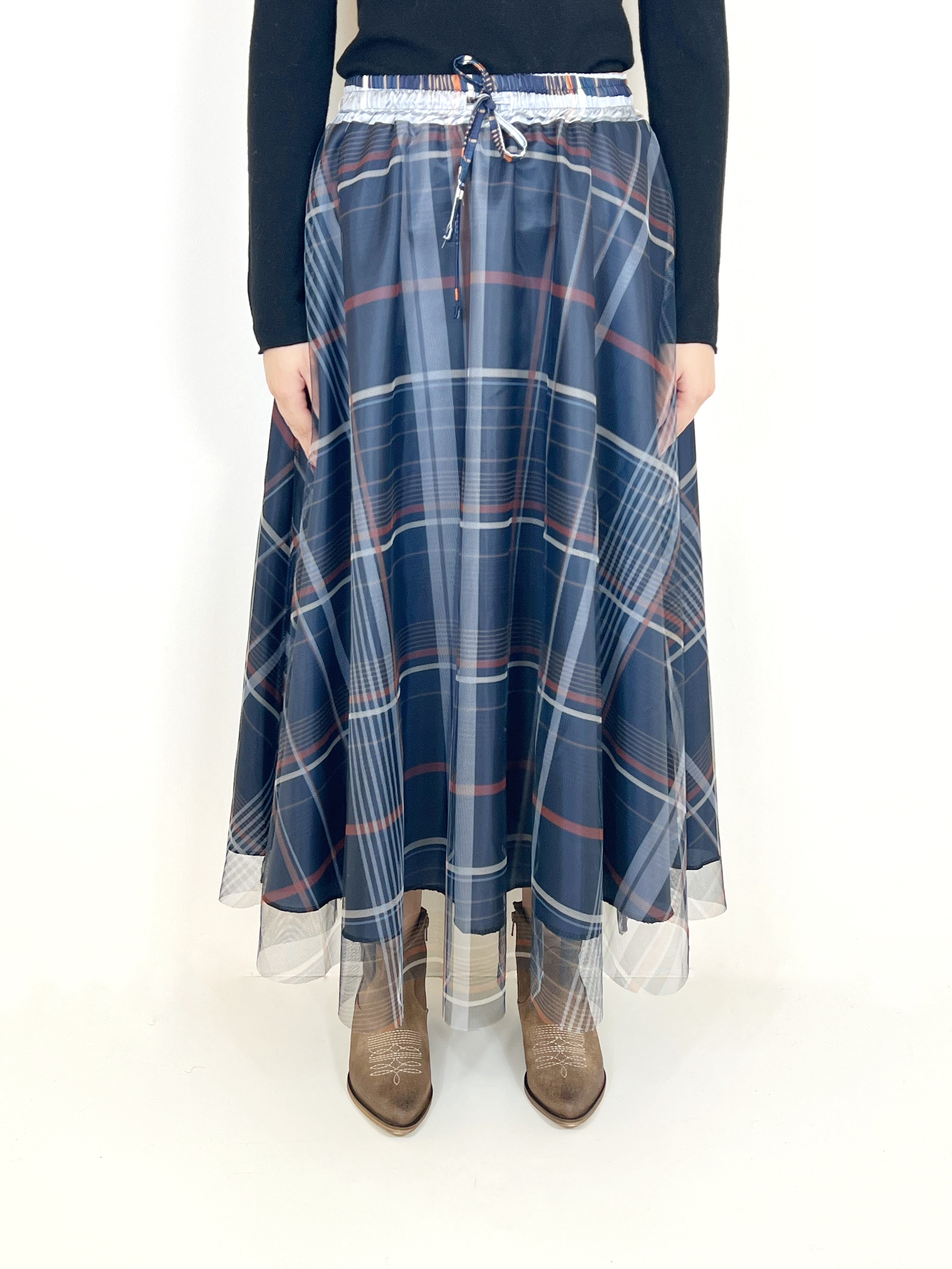 Matié gonna tulle quadri