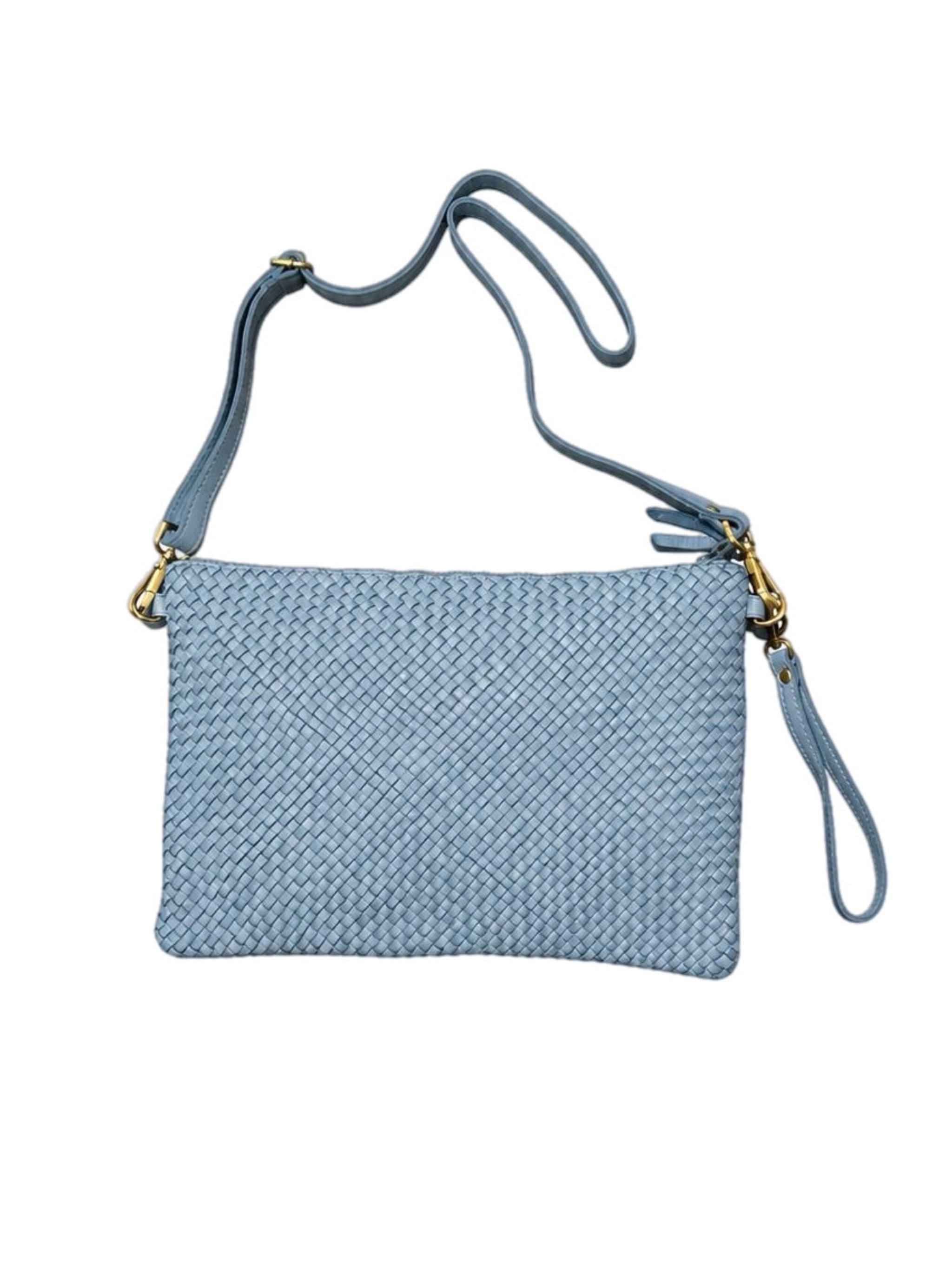Matié borsa pelle Oslo azzurro