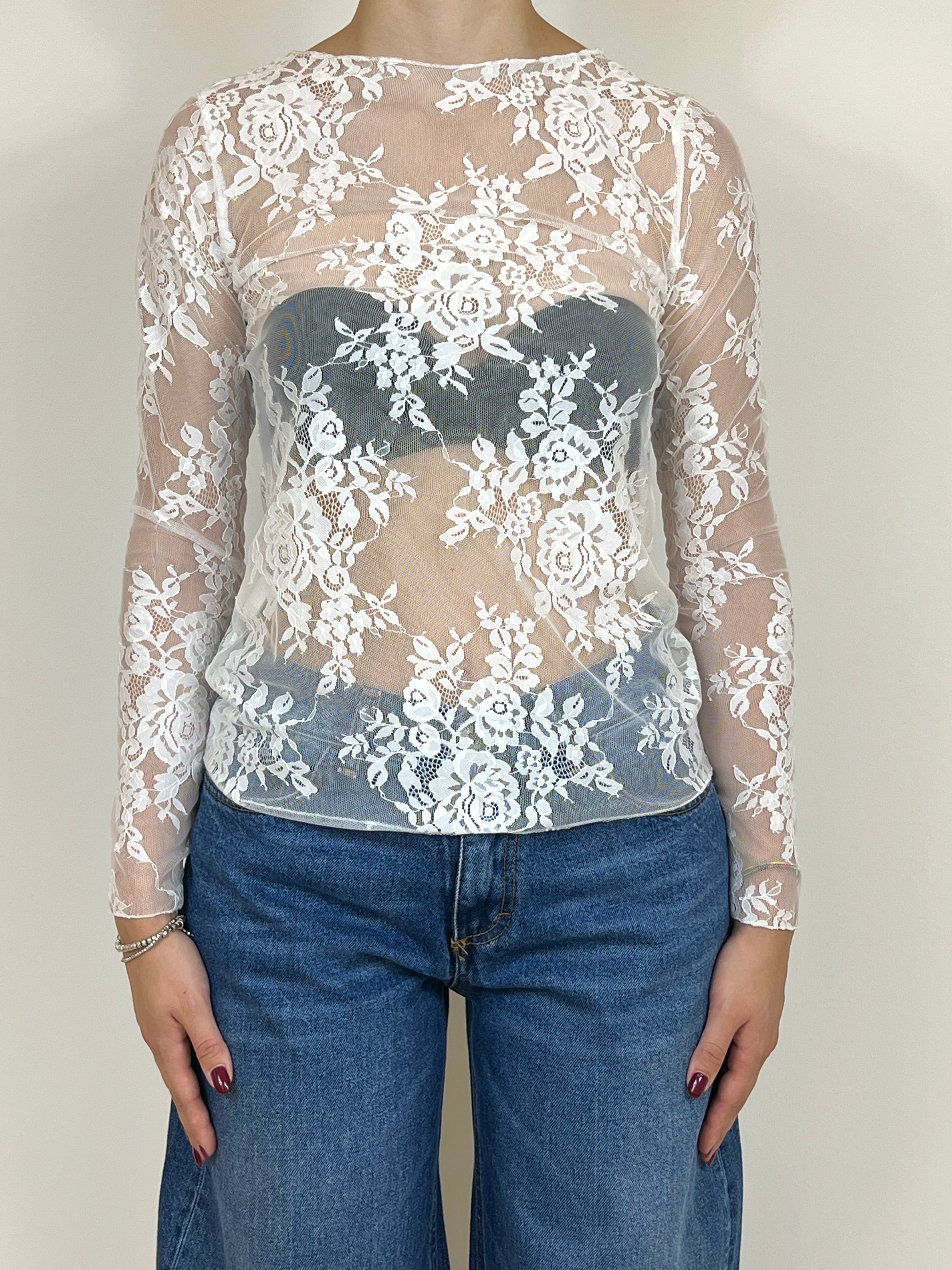 Matié maglia pizzo rose