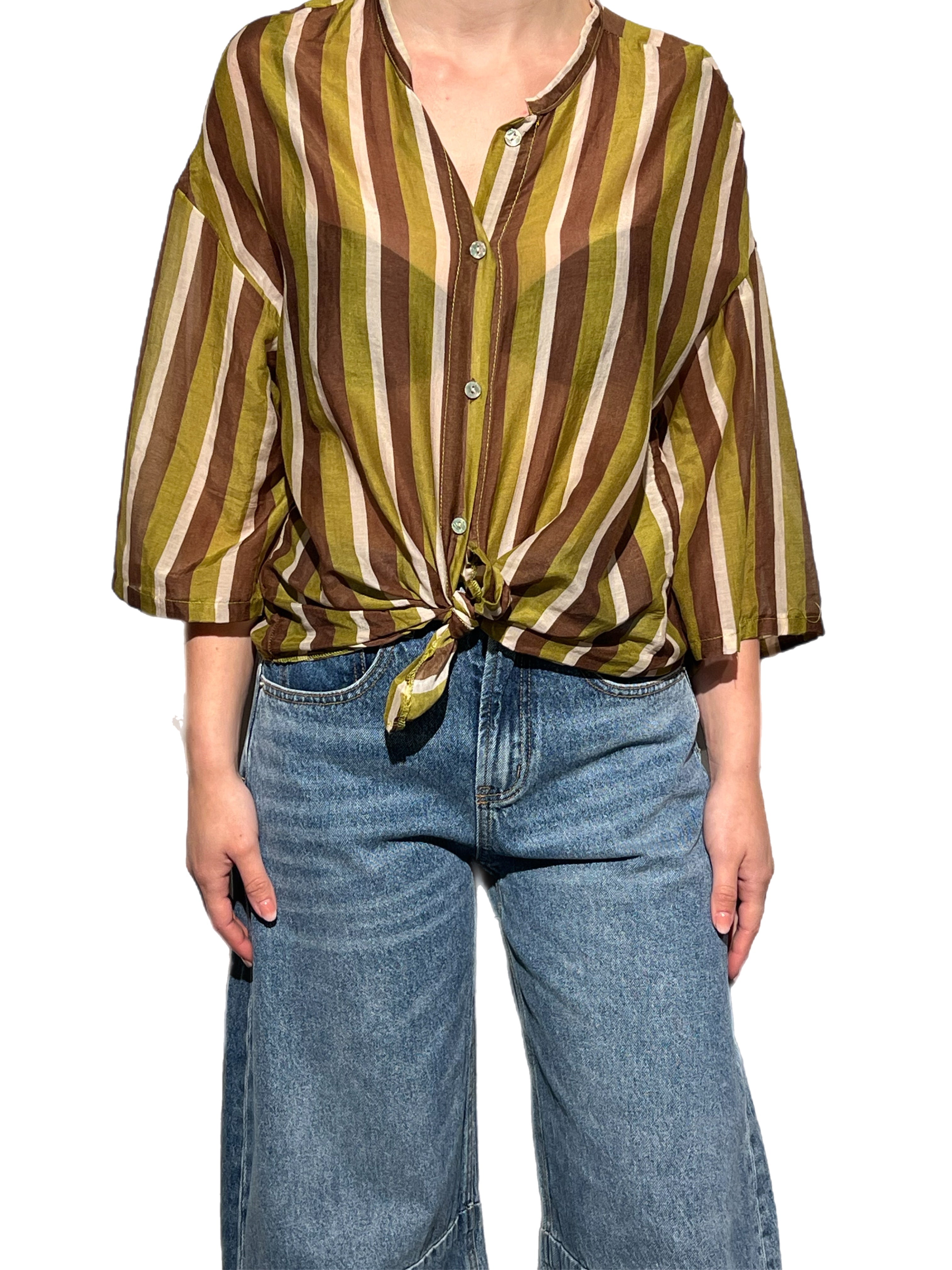 Matié camicia Alice righe olio