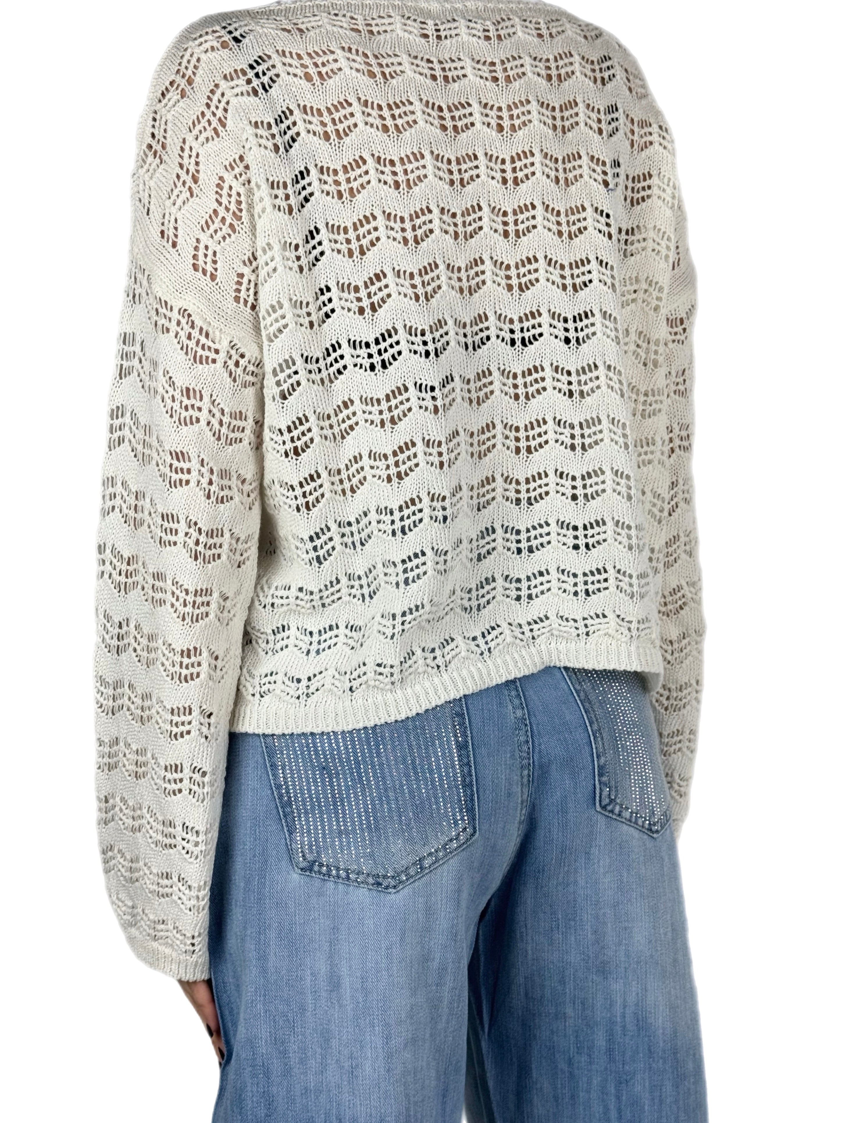 Brend maglia traforata panna