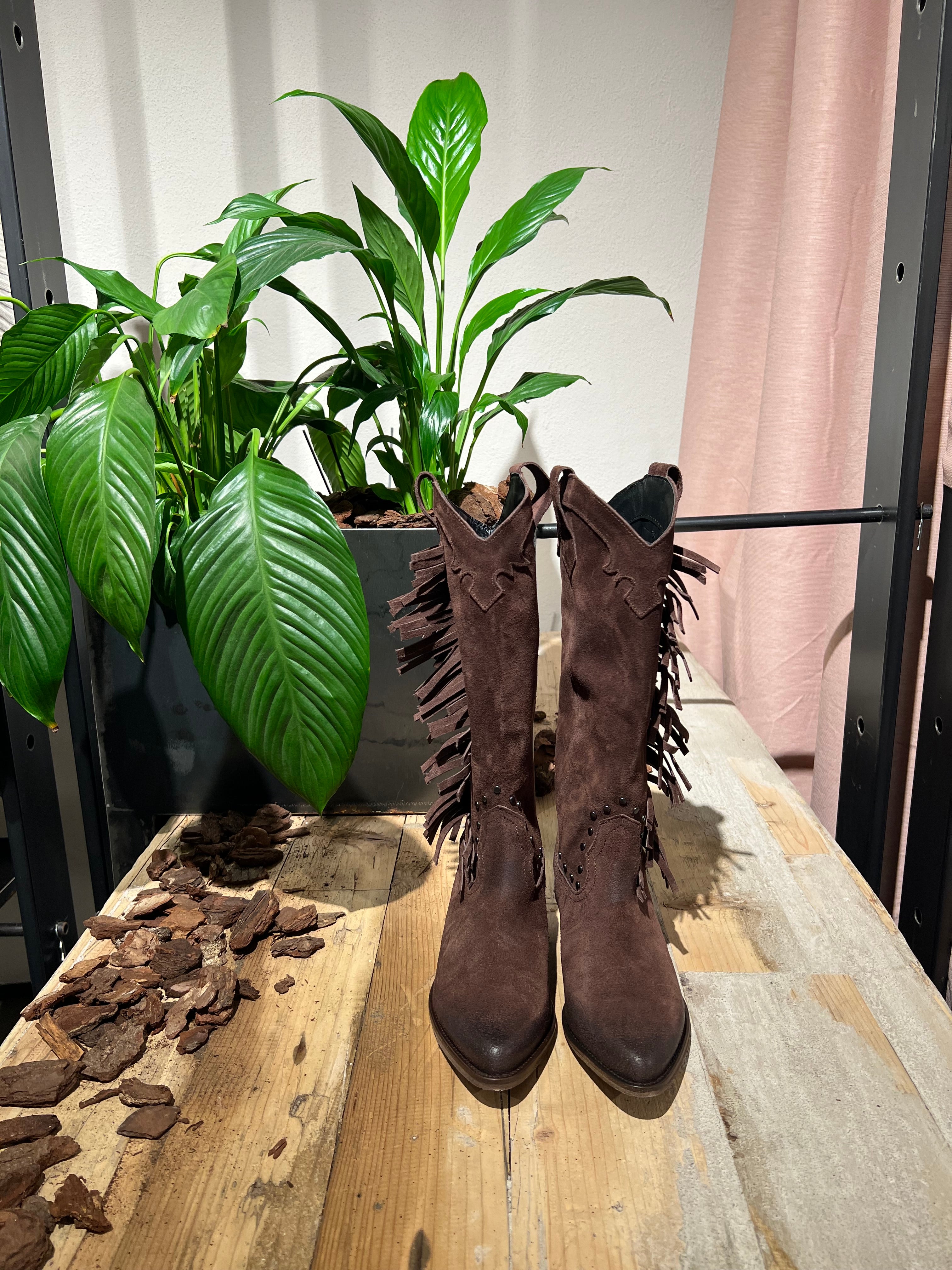 Texano camoscio frange