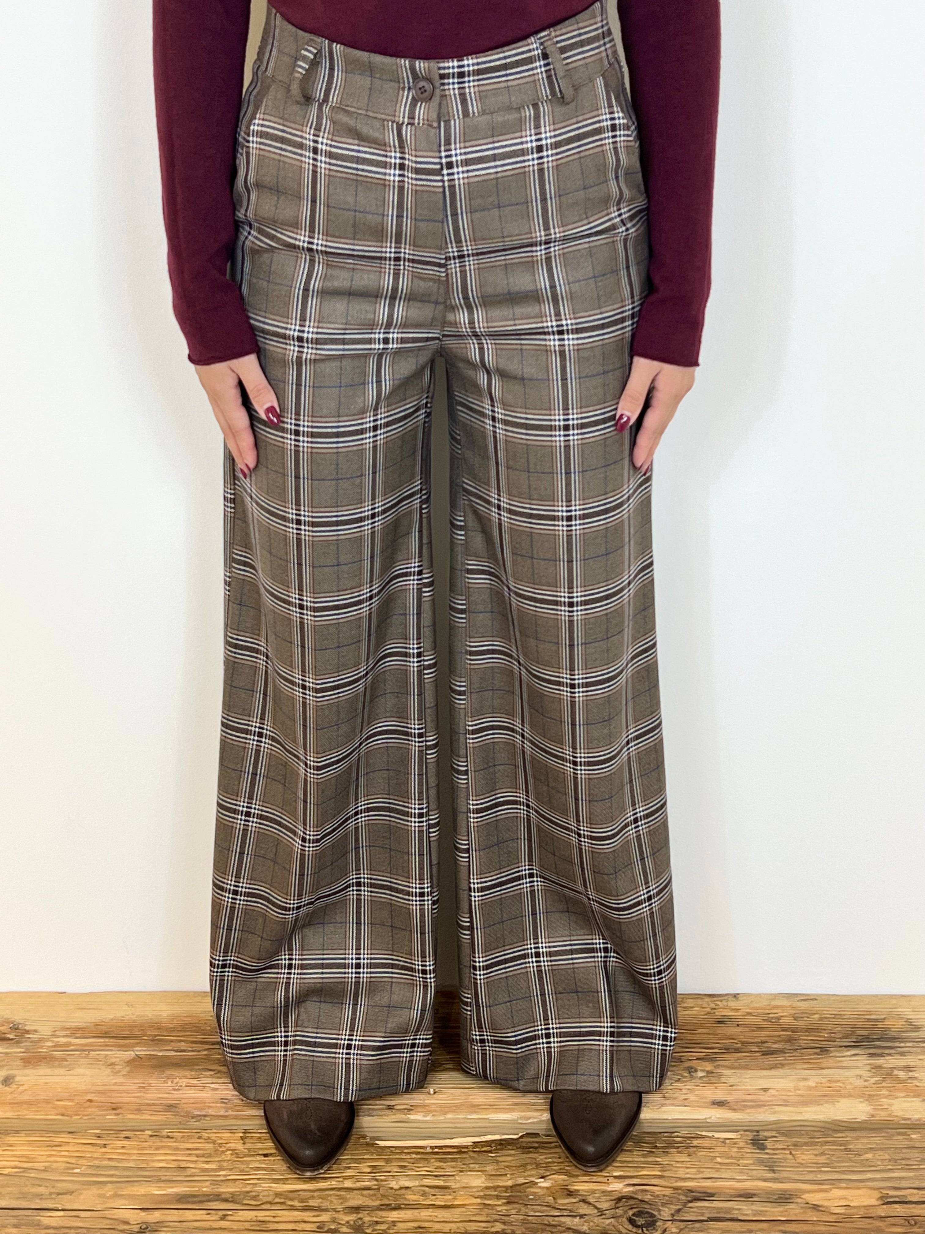 Matié pantalone quadro palazzo