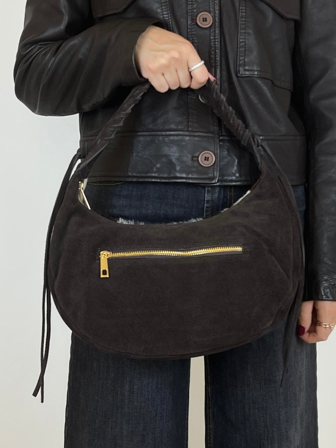 Borsa mezzaluna cavallino