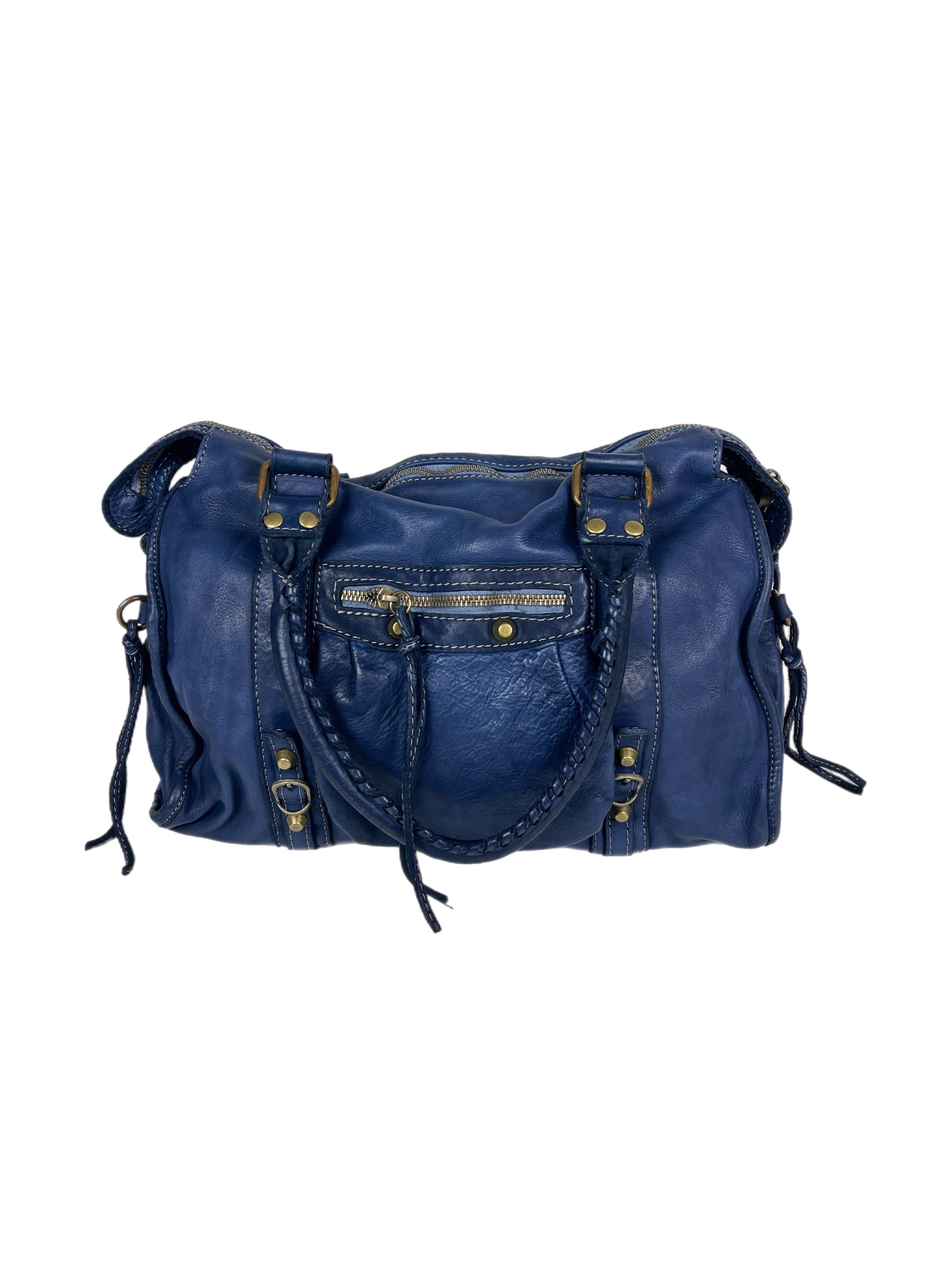 Matié borsa pelle Santiago blu