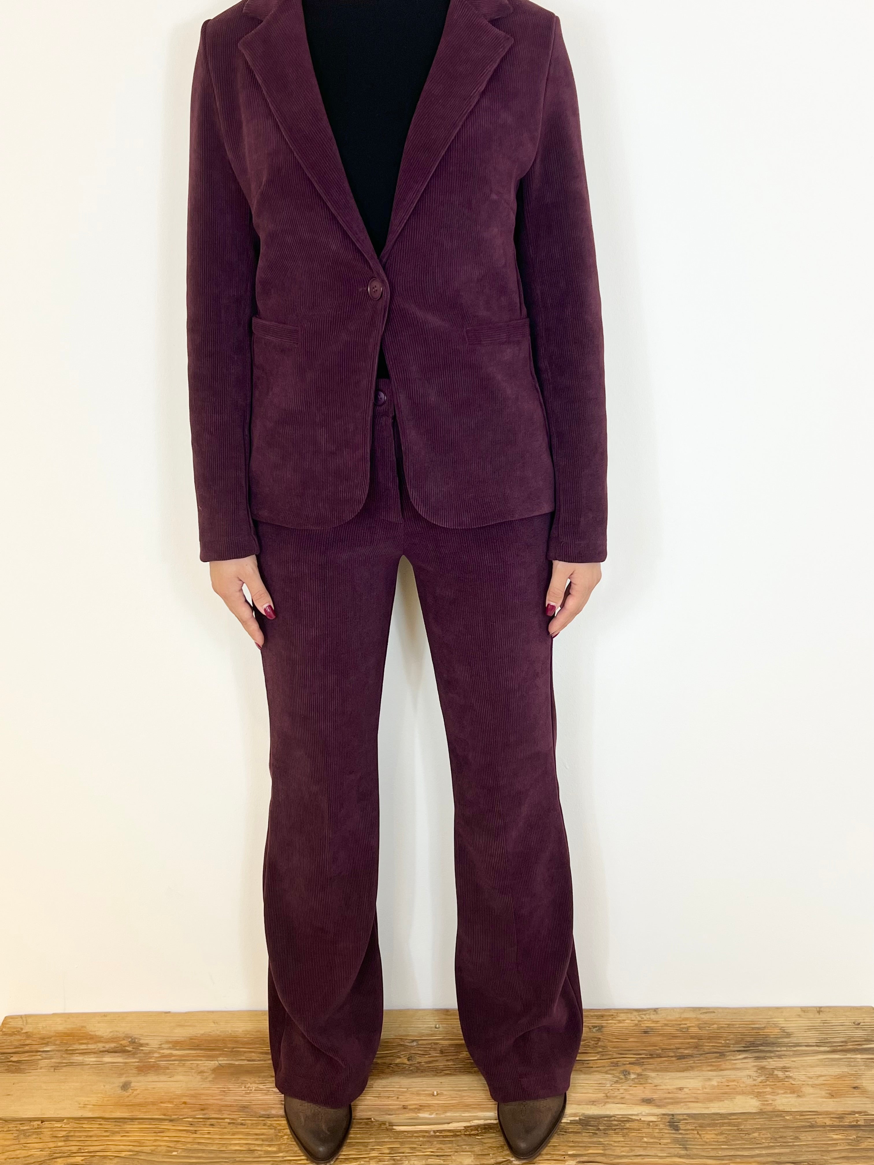 Matié pantalone velluto vinaccia