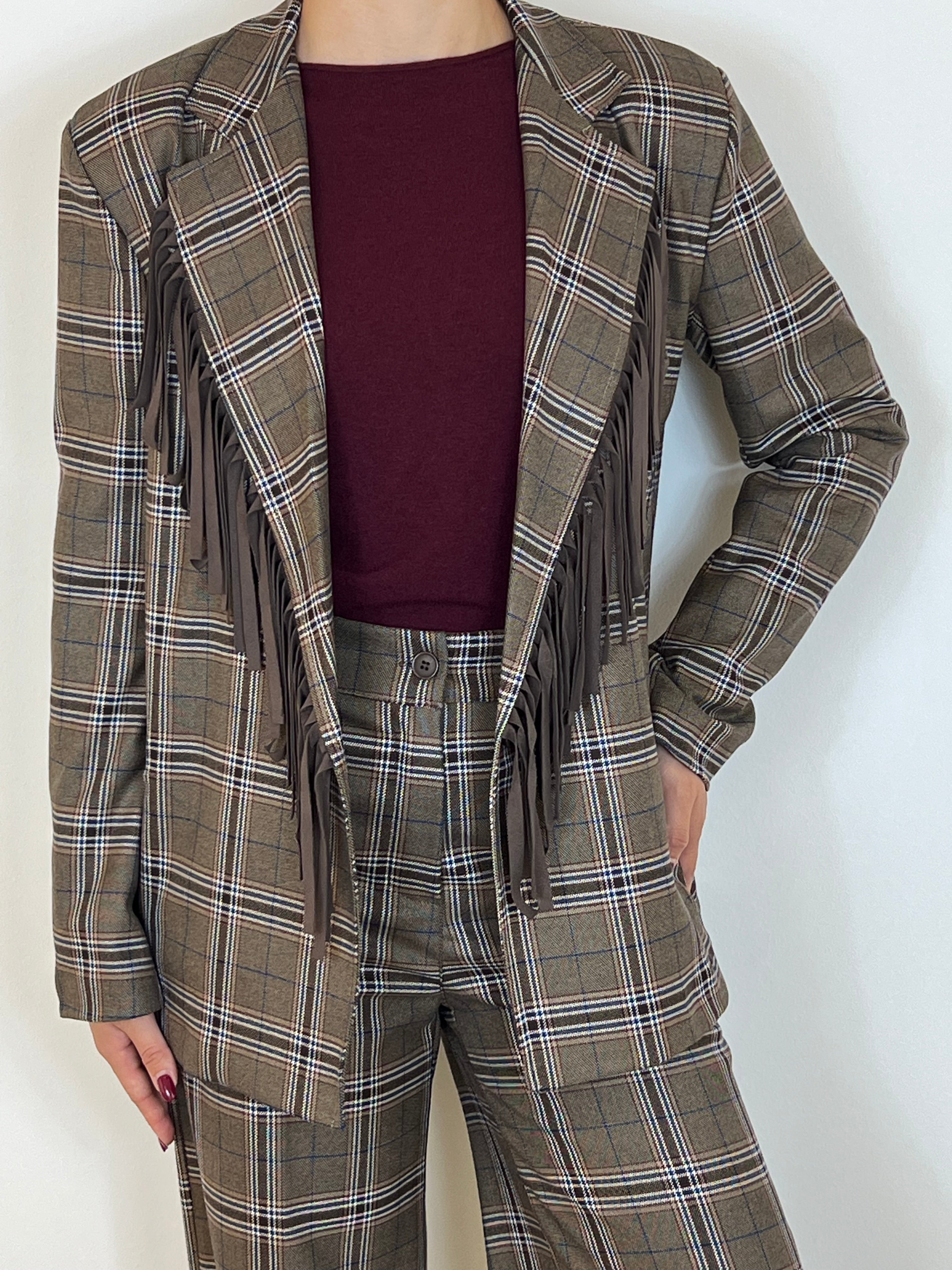 Matié giacca frange quadro