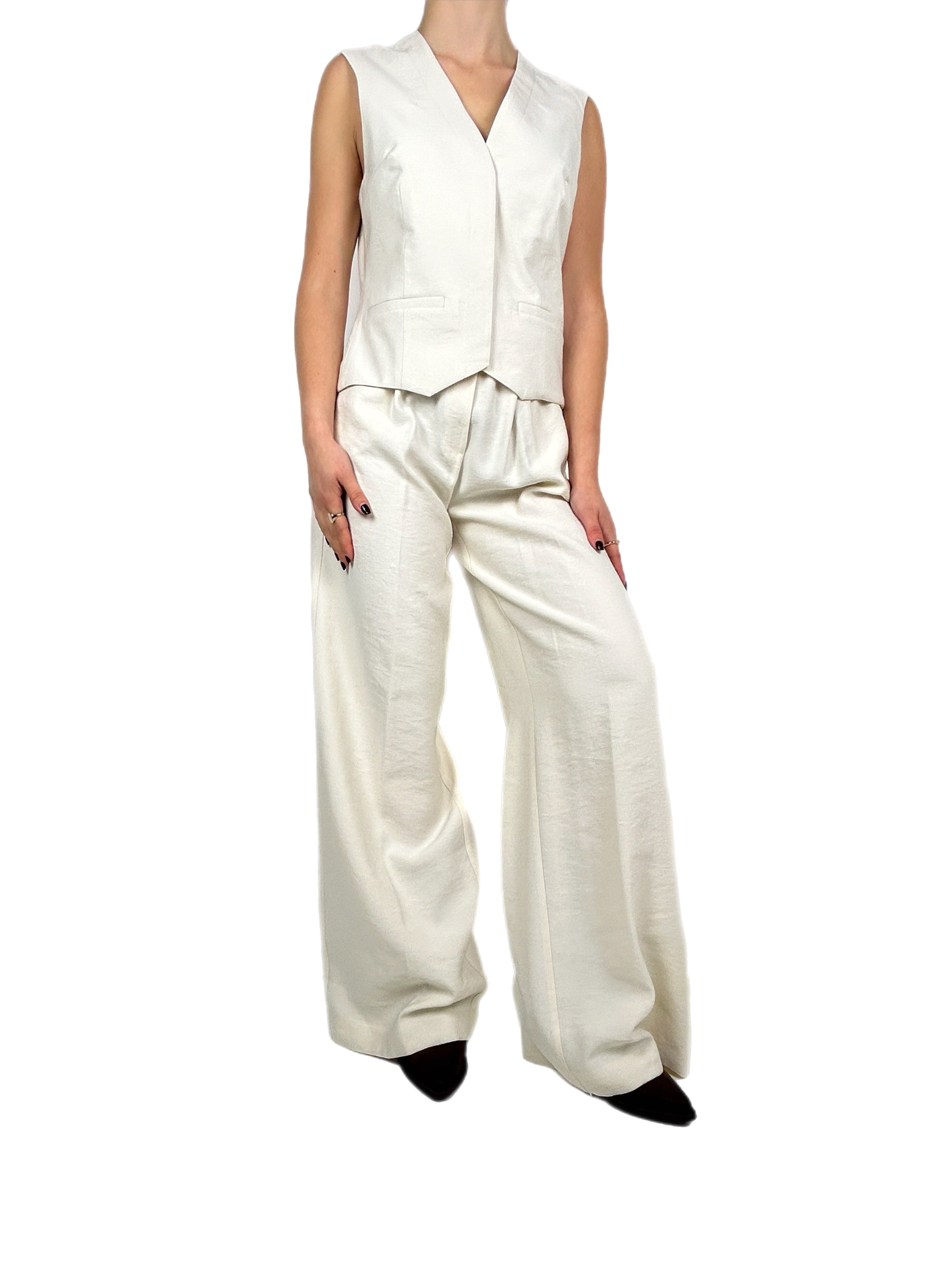 Matié completo verbana gilet + pantalone panna