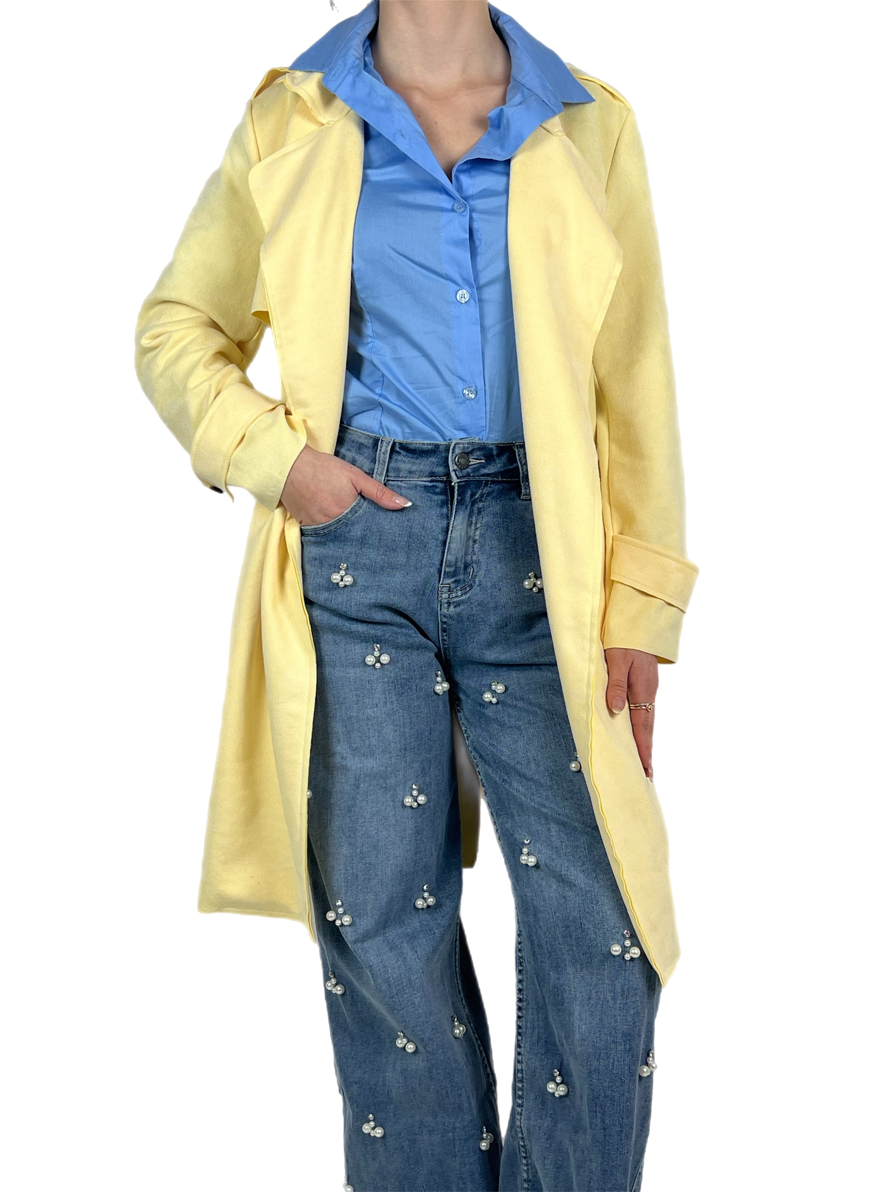 Matié trench ecocamoscio limone