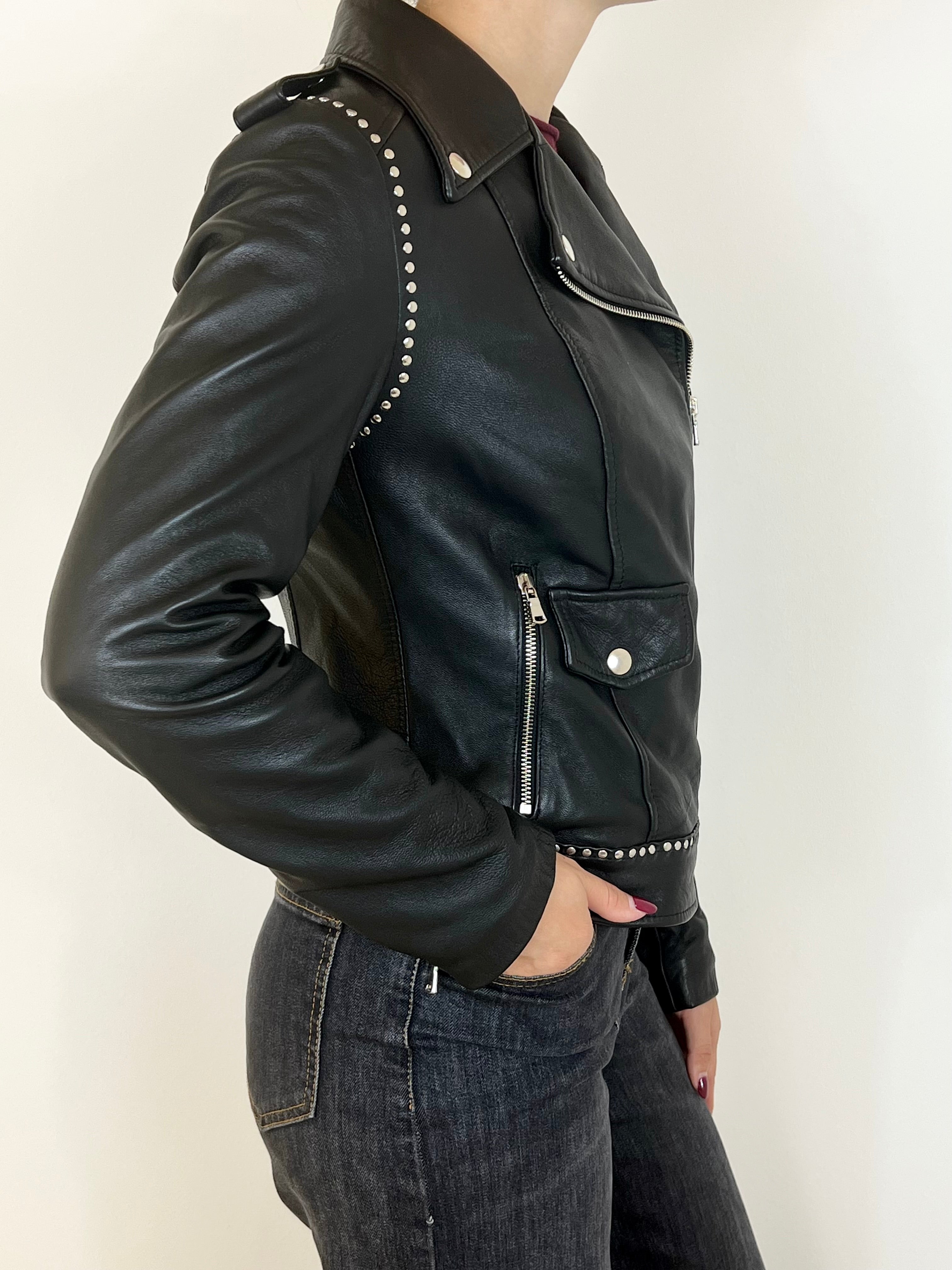 Matié giubbino pelle borchie