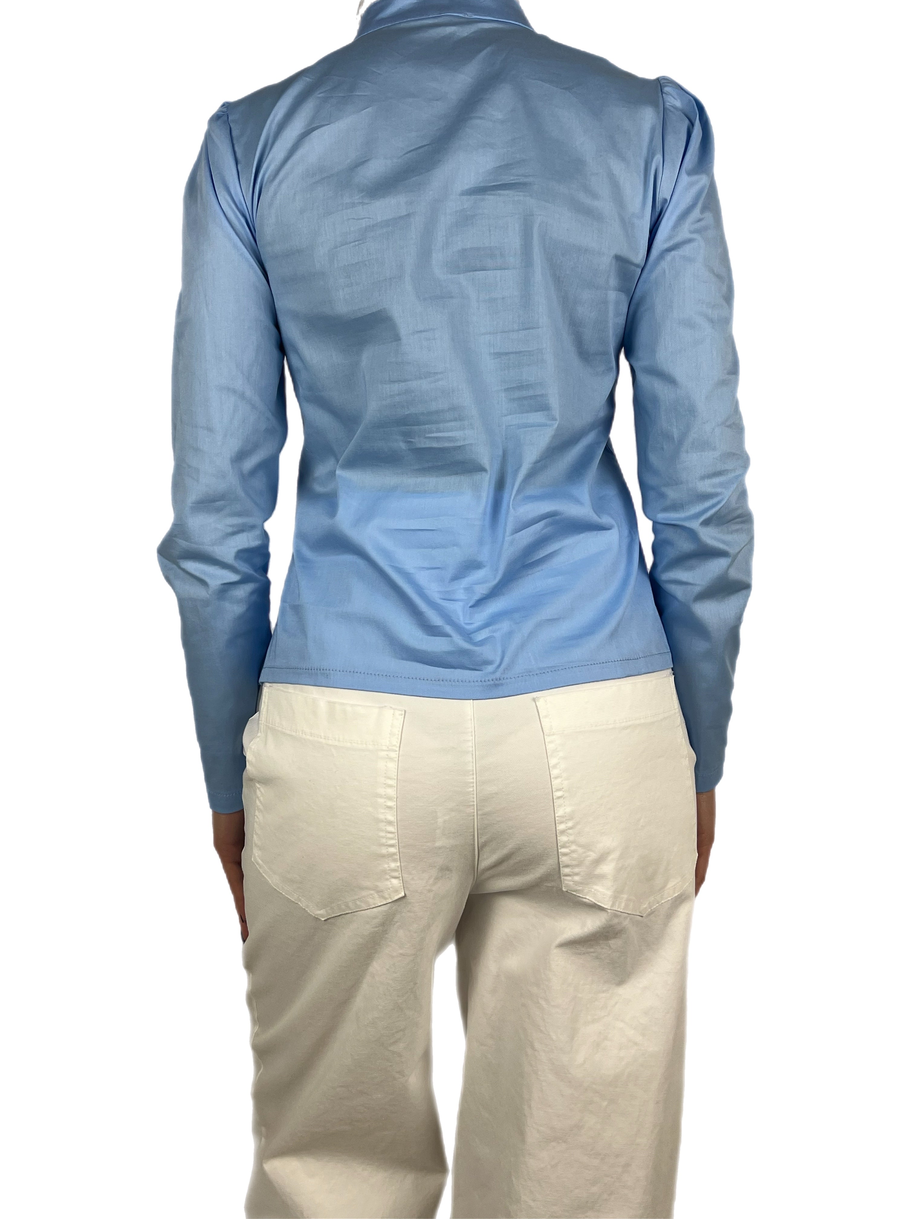 Brend camicia alamari azzurro