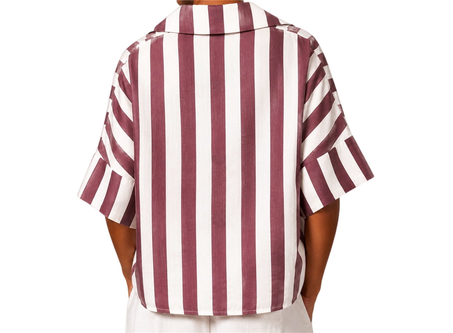 Matié camicia Cannes bianca/prugna