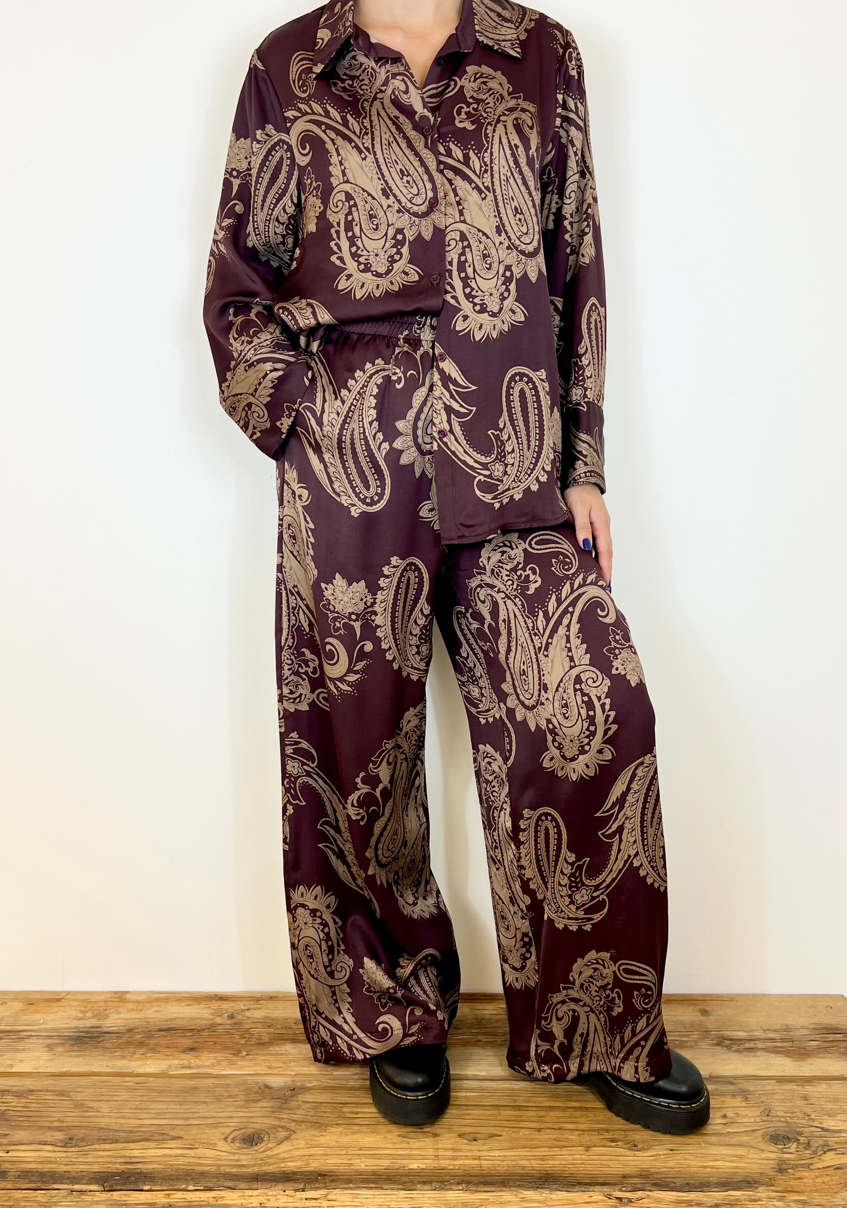 Matié pantalone algeri burgundy