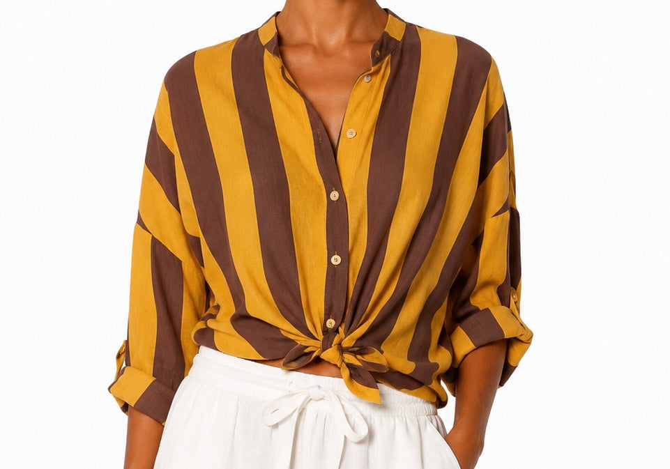 Matié camicia giallo/ciokko