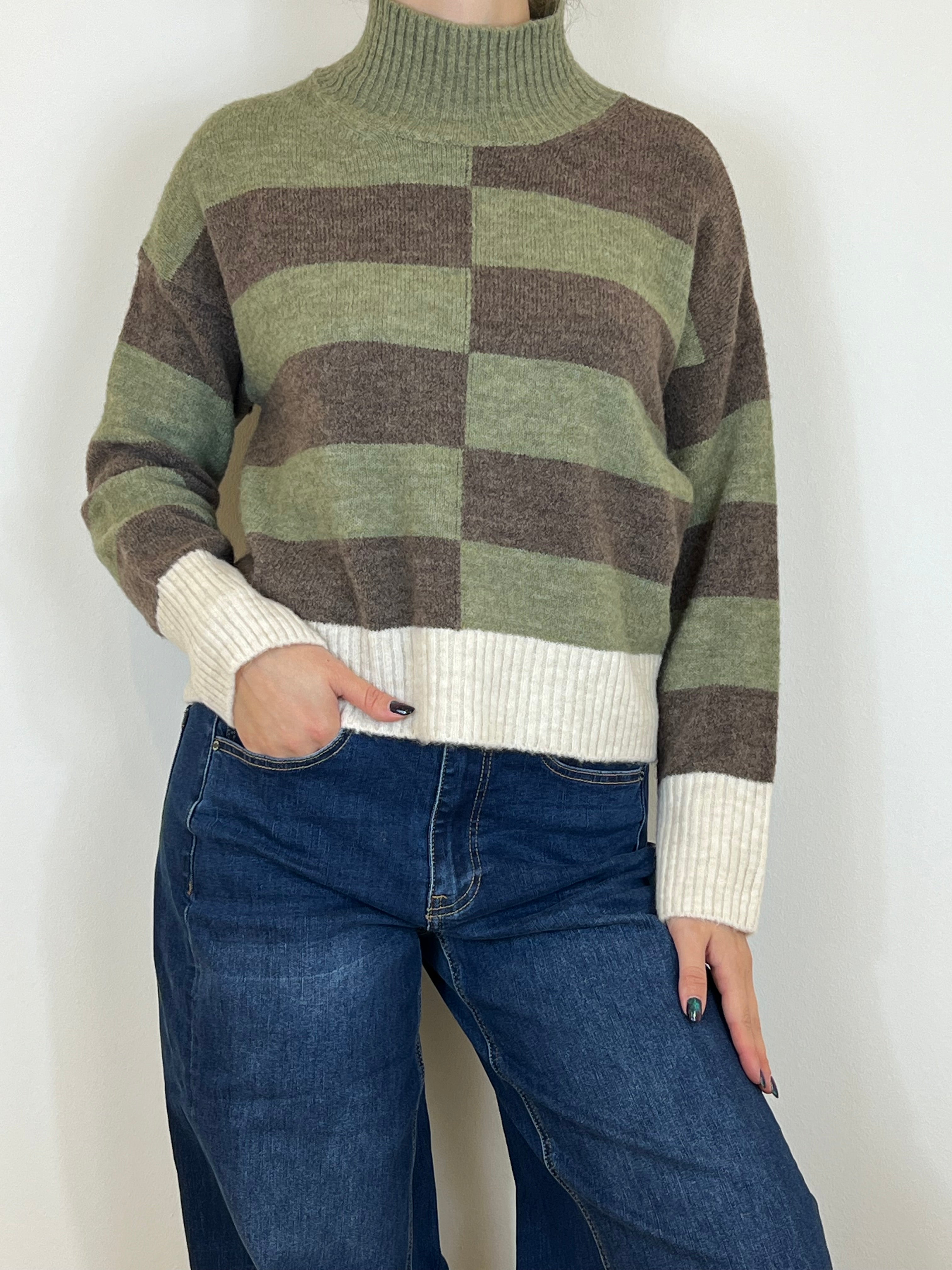 Matié maglia micol salvia/marrone