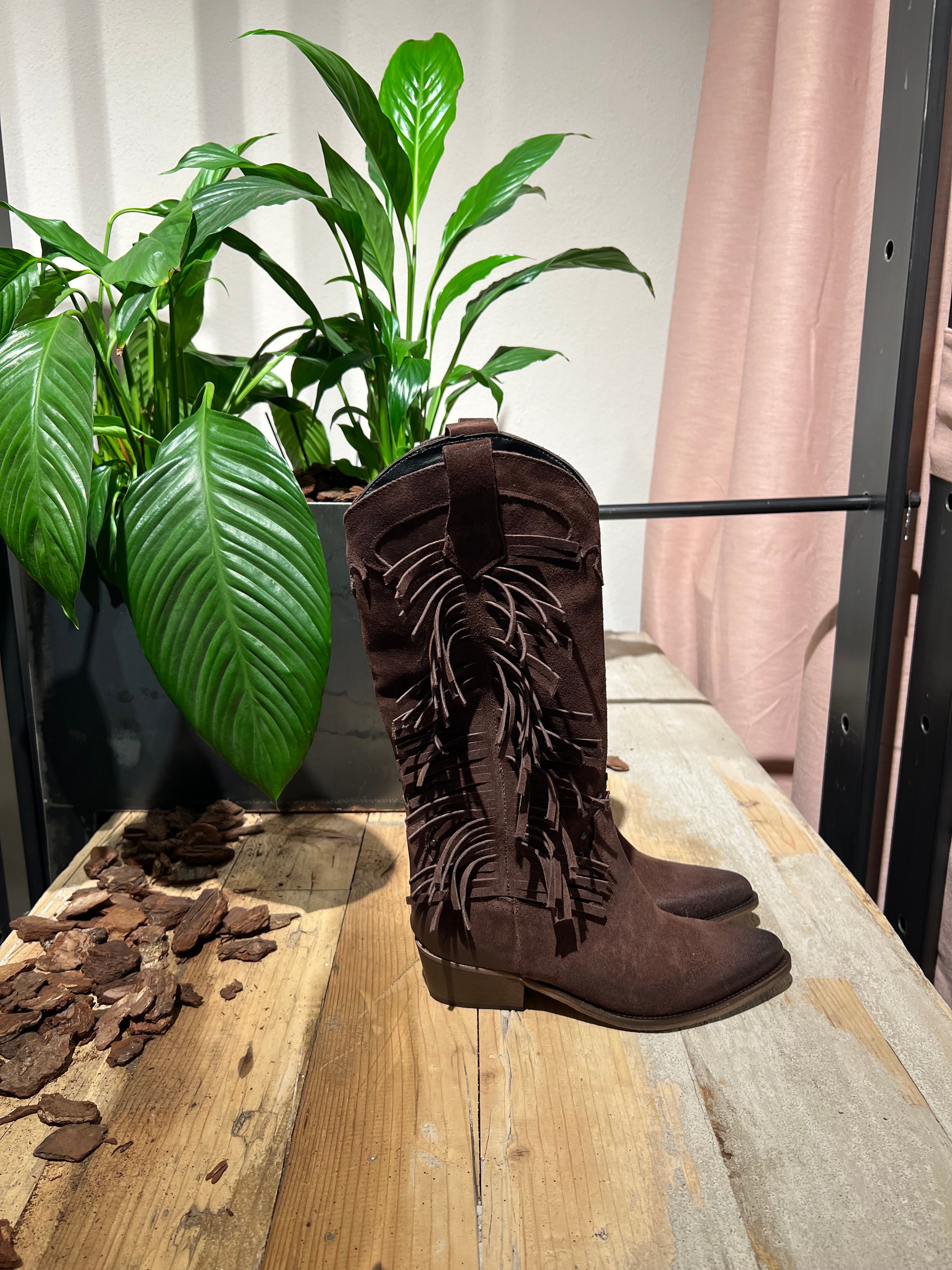 Texano camoscio frange