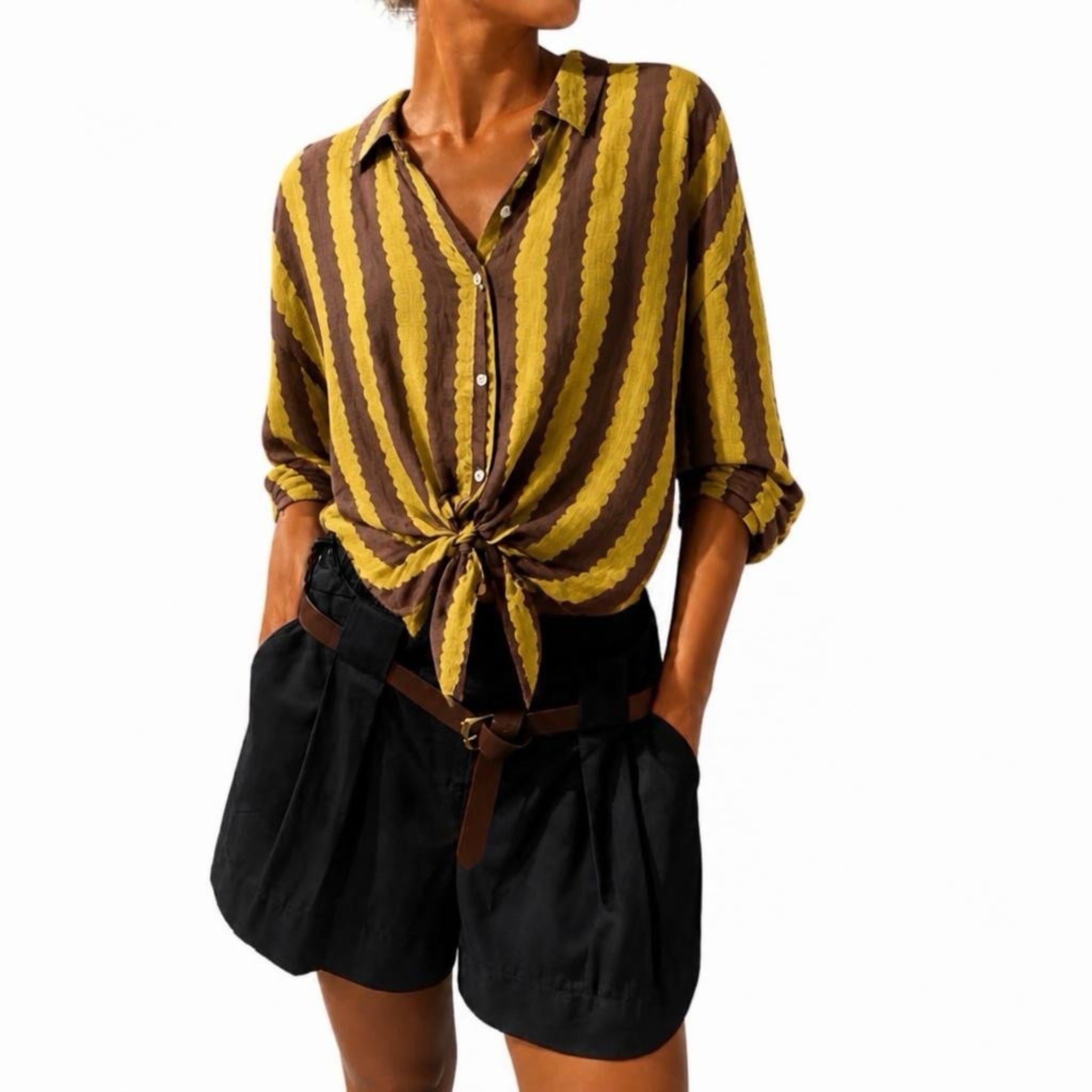 Matié camicia Alice olio/ciokko