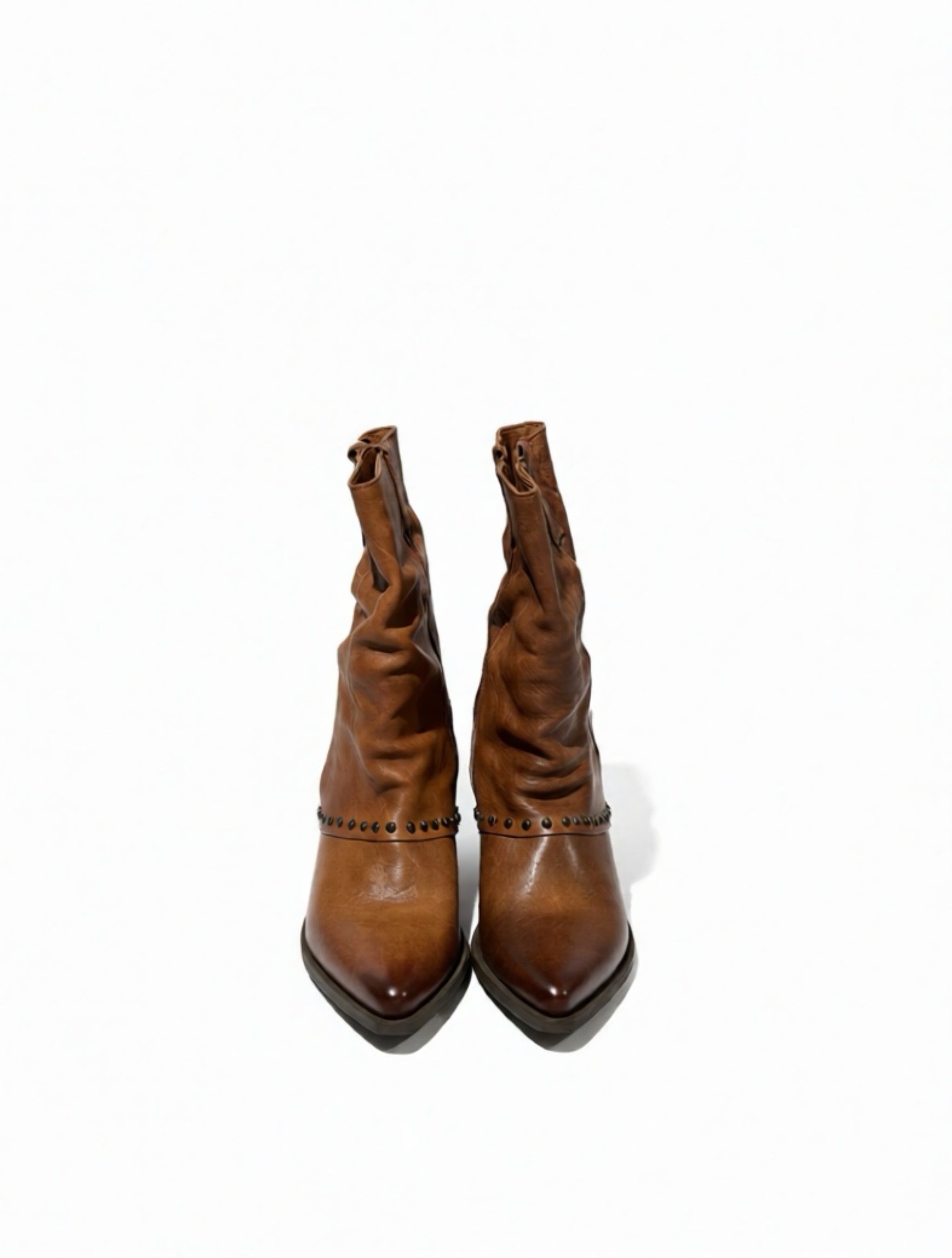 Texani pelle borchie cuoio