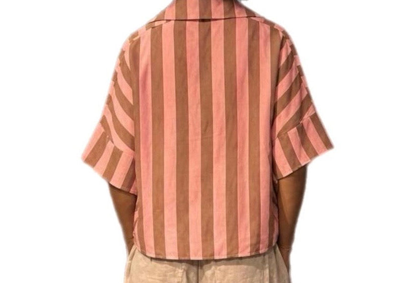 Matié camicia Cannes rosa/tabacco