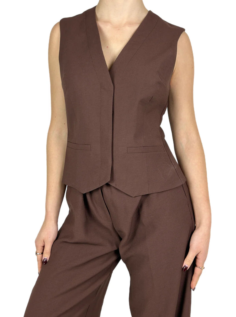 Two way gilet Verbana ciocco