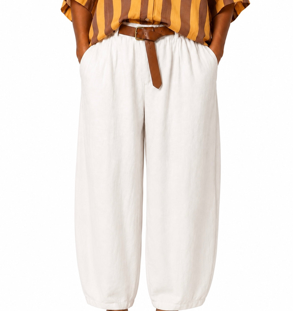 Matié pantalone flora bianco