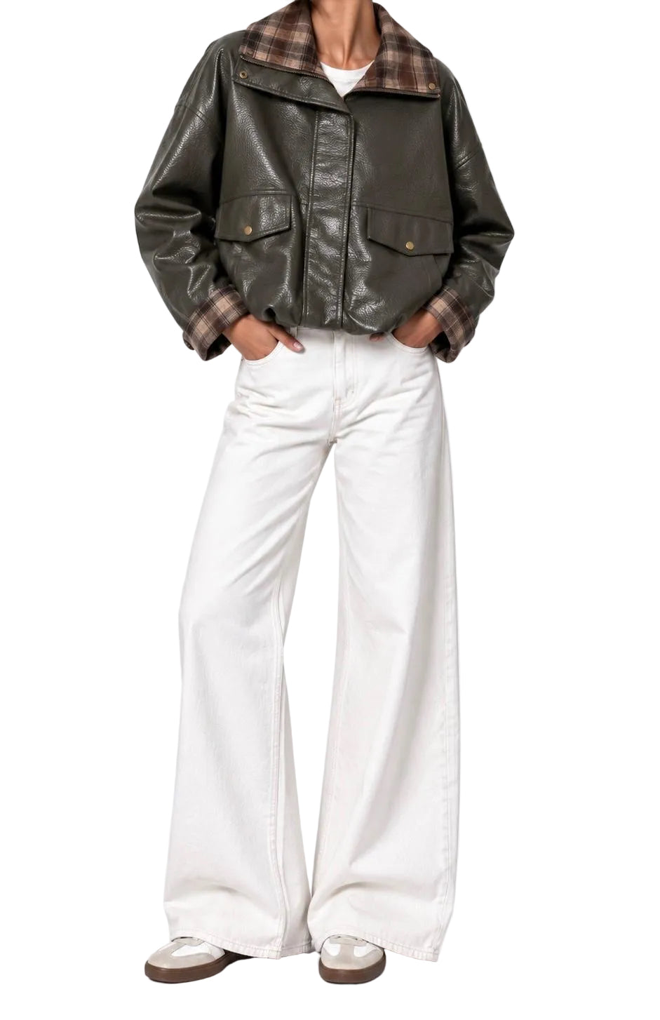 Brend bomber ecopelle verde