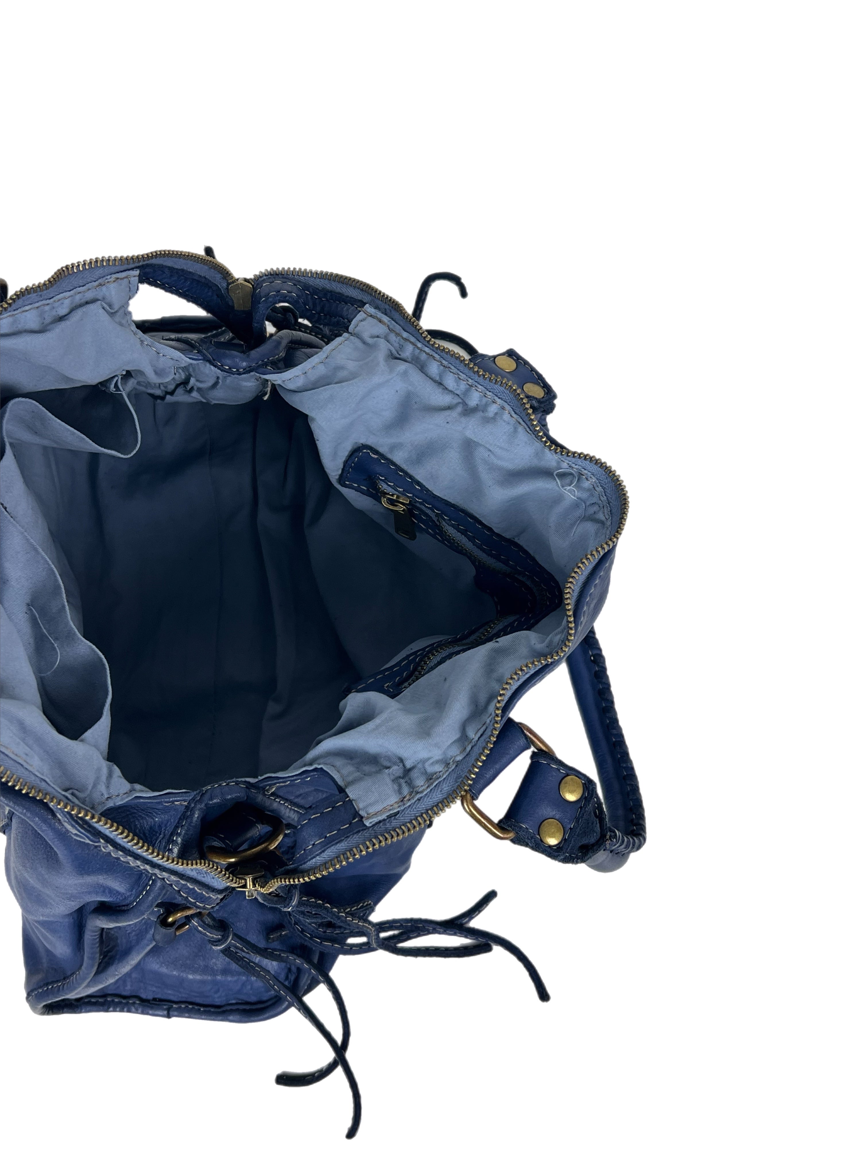 Matié borsa pelle Santiago blu