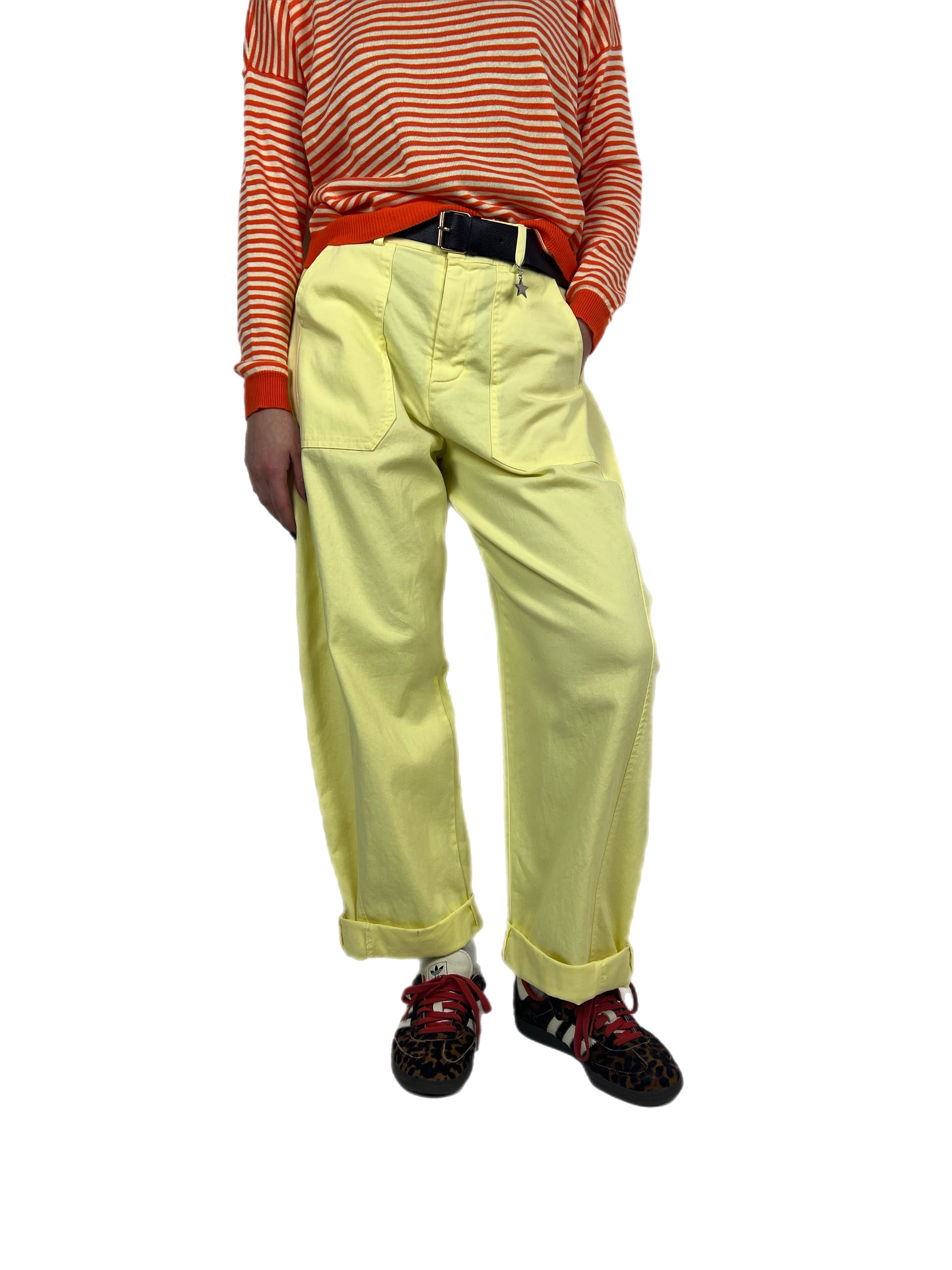 Susy mix pantalone stellina limone