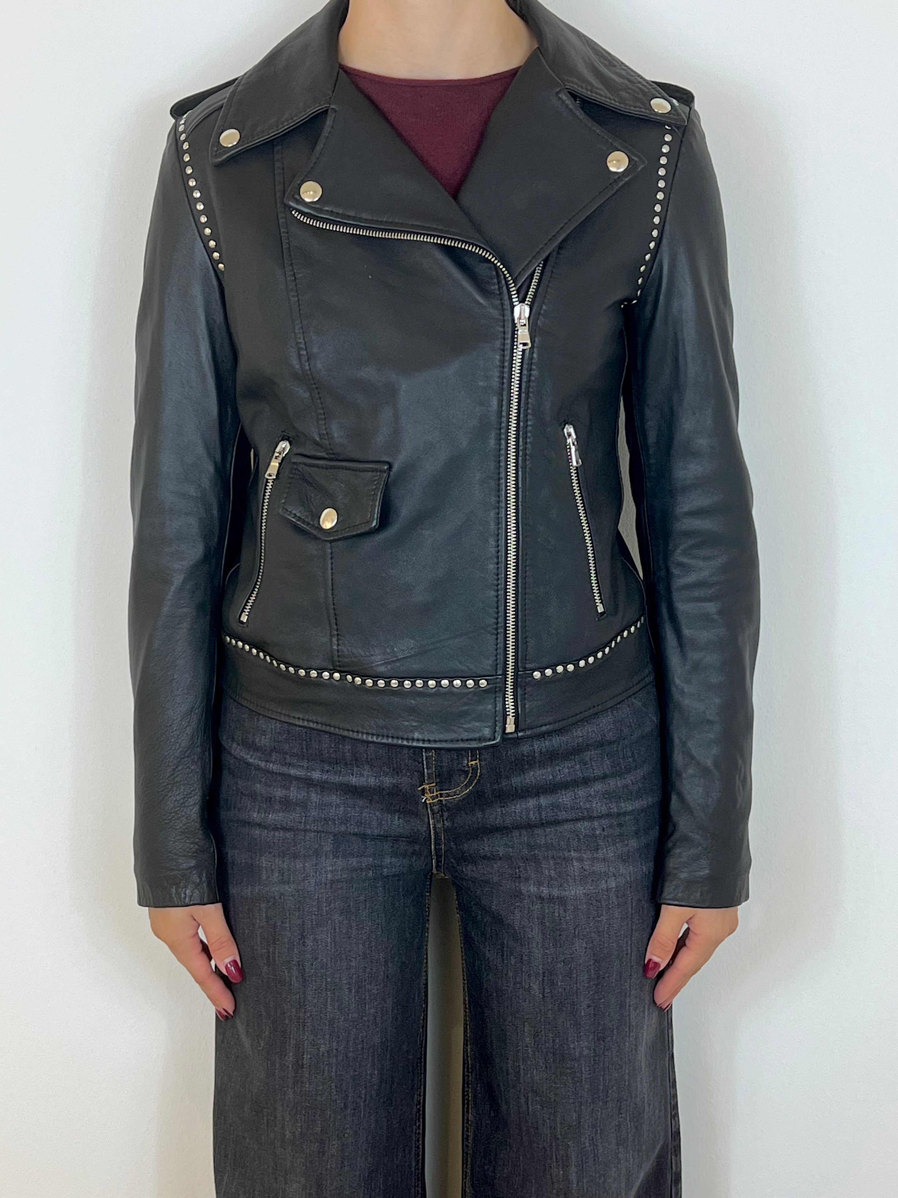 Matié giubbino pelle borchie