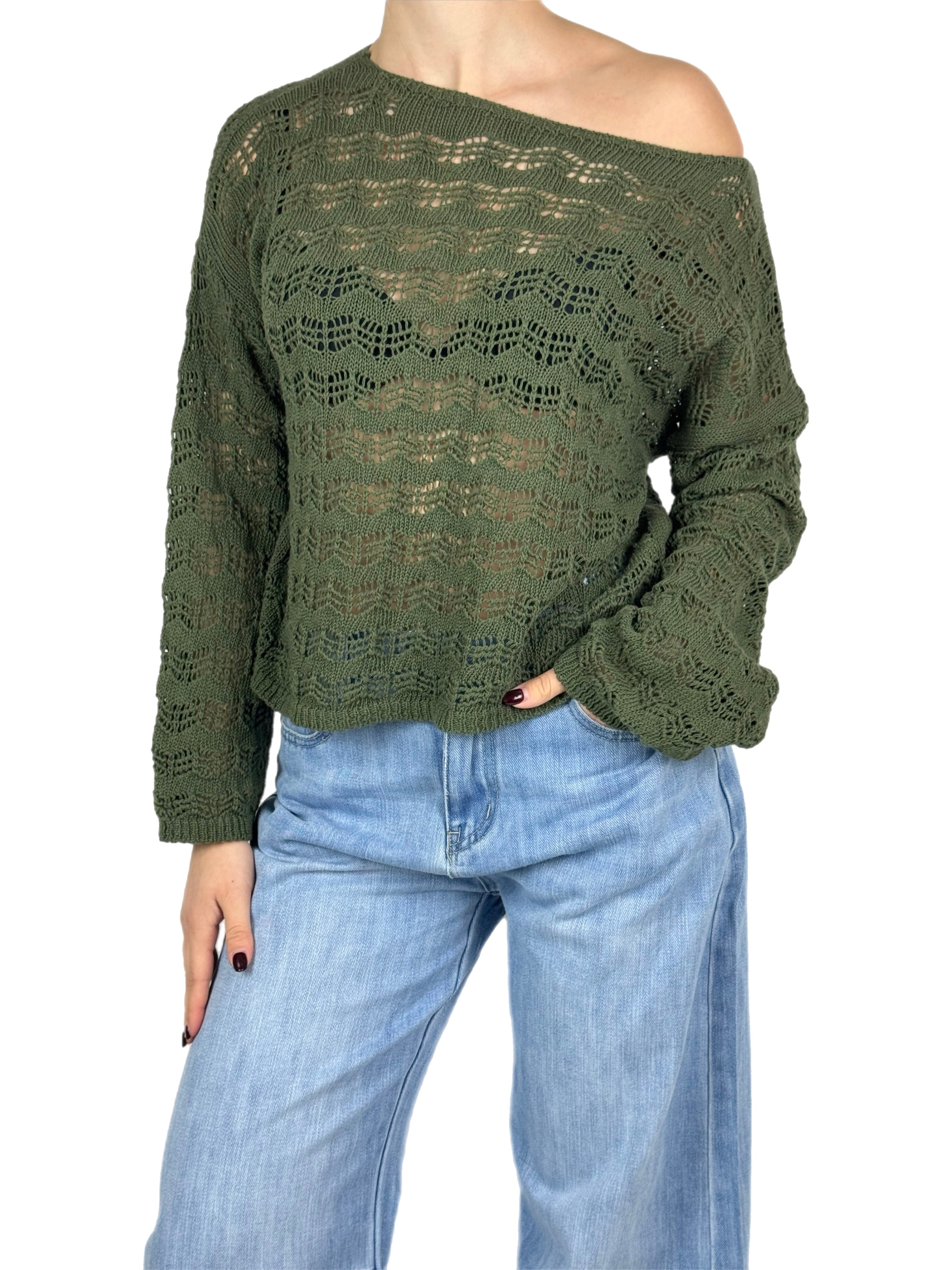 Brend maglia traforata verde