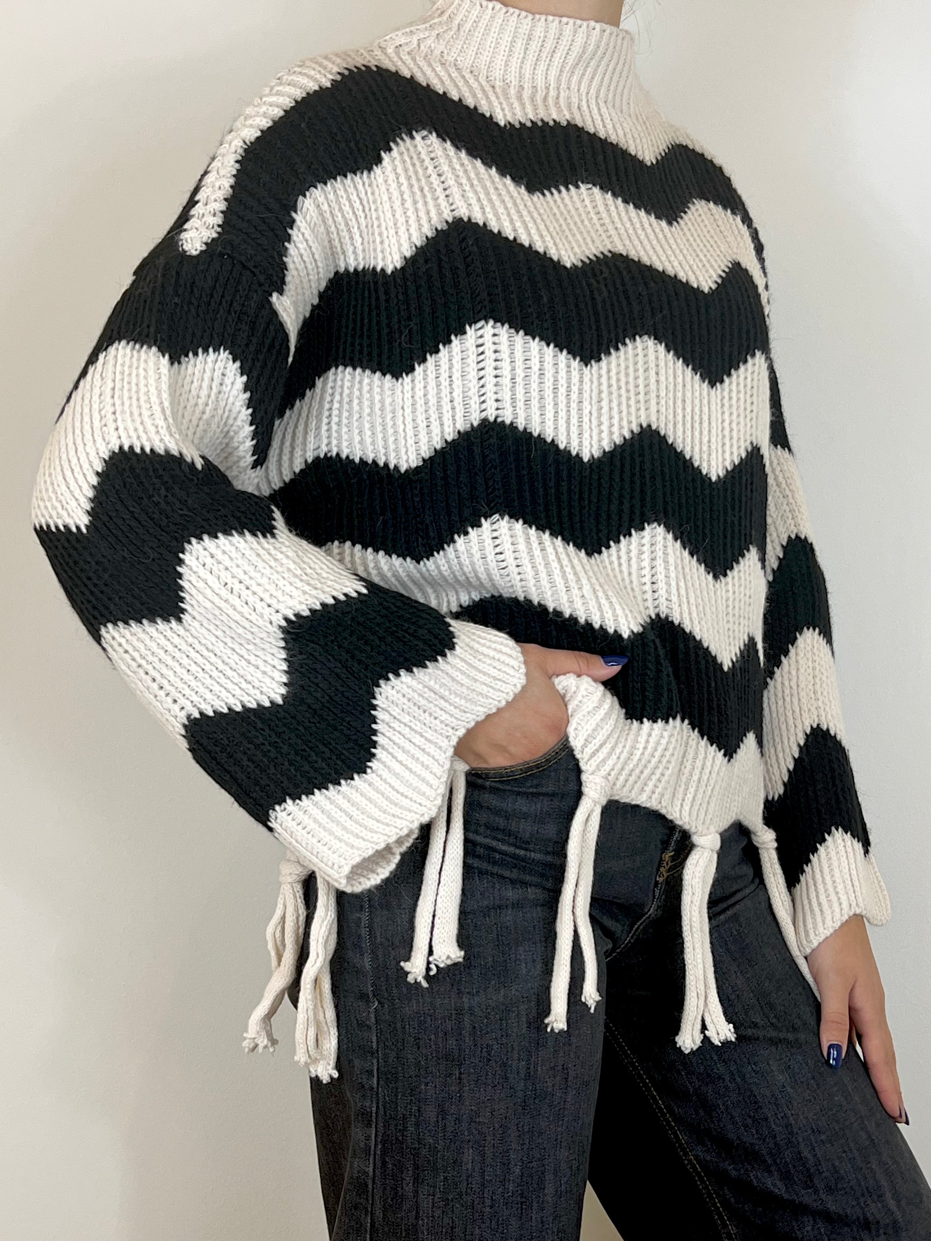 Susy mix maglia nappine n/b