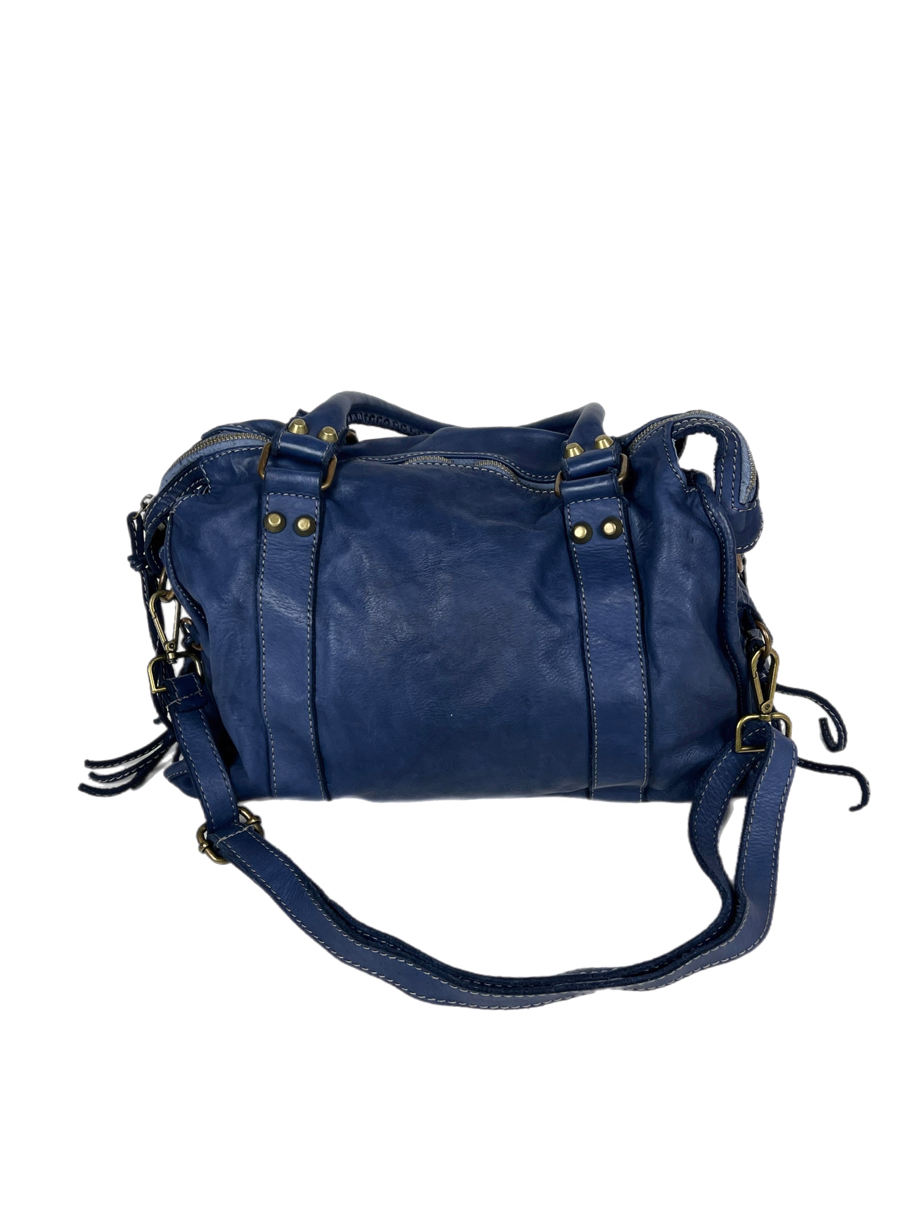 Matié borsa pelle Santiago blu