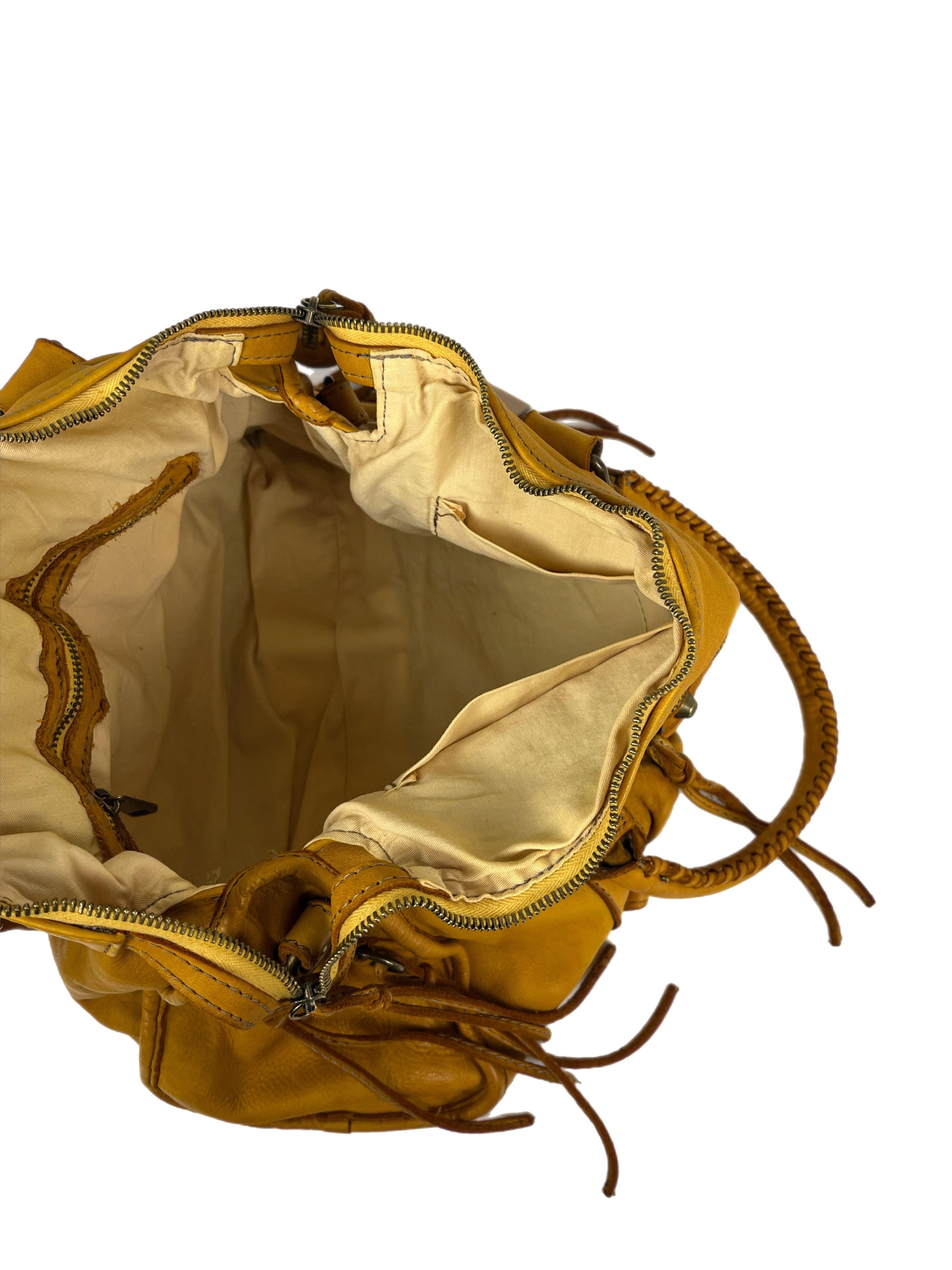 Matié borsa pelle Santiago zafferano