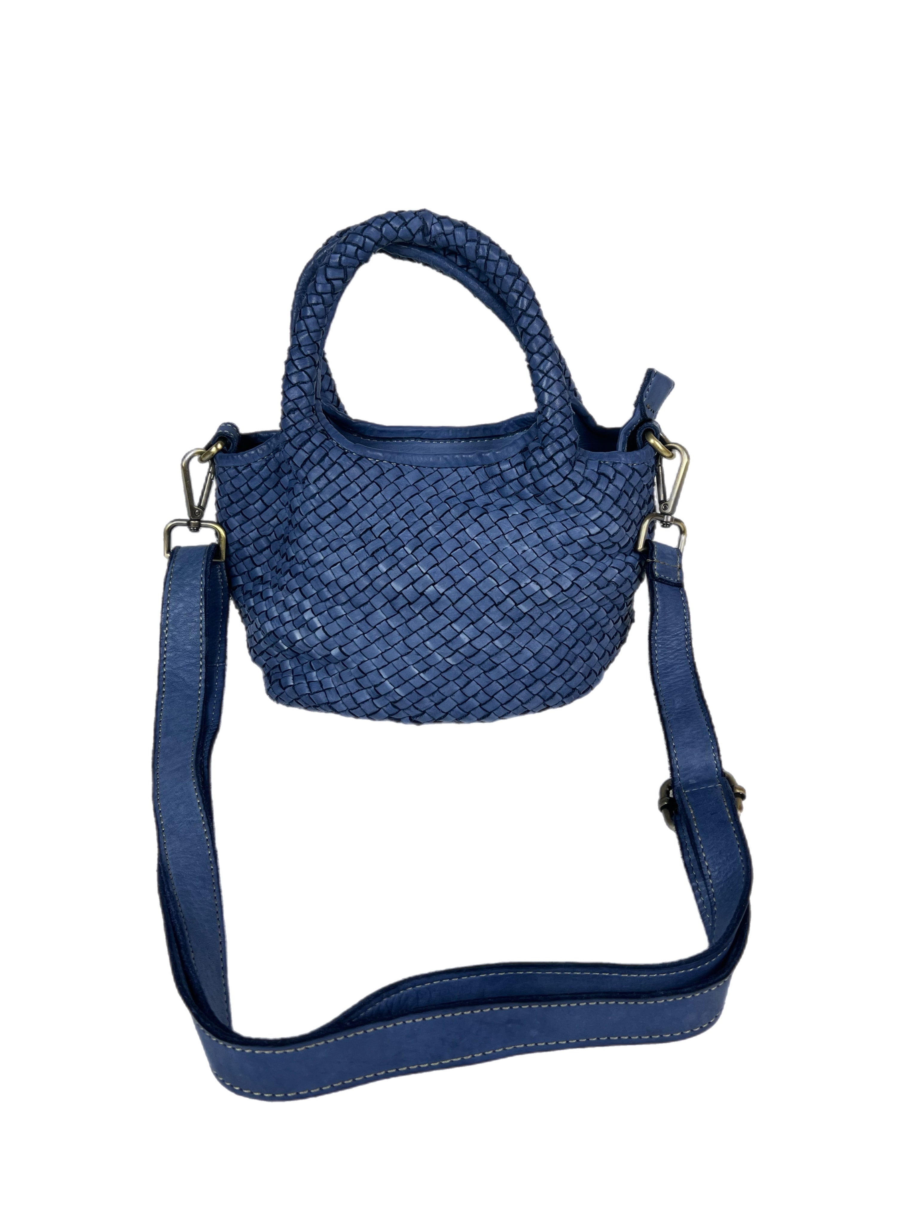 Matié borsa pelle vigo blu