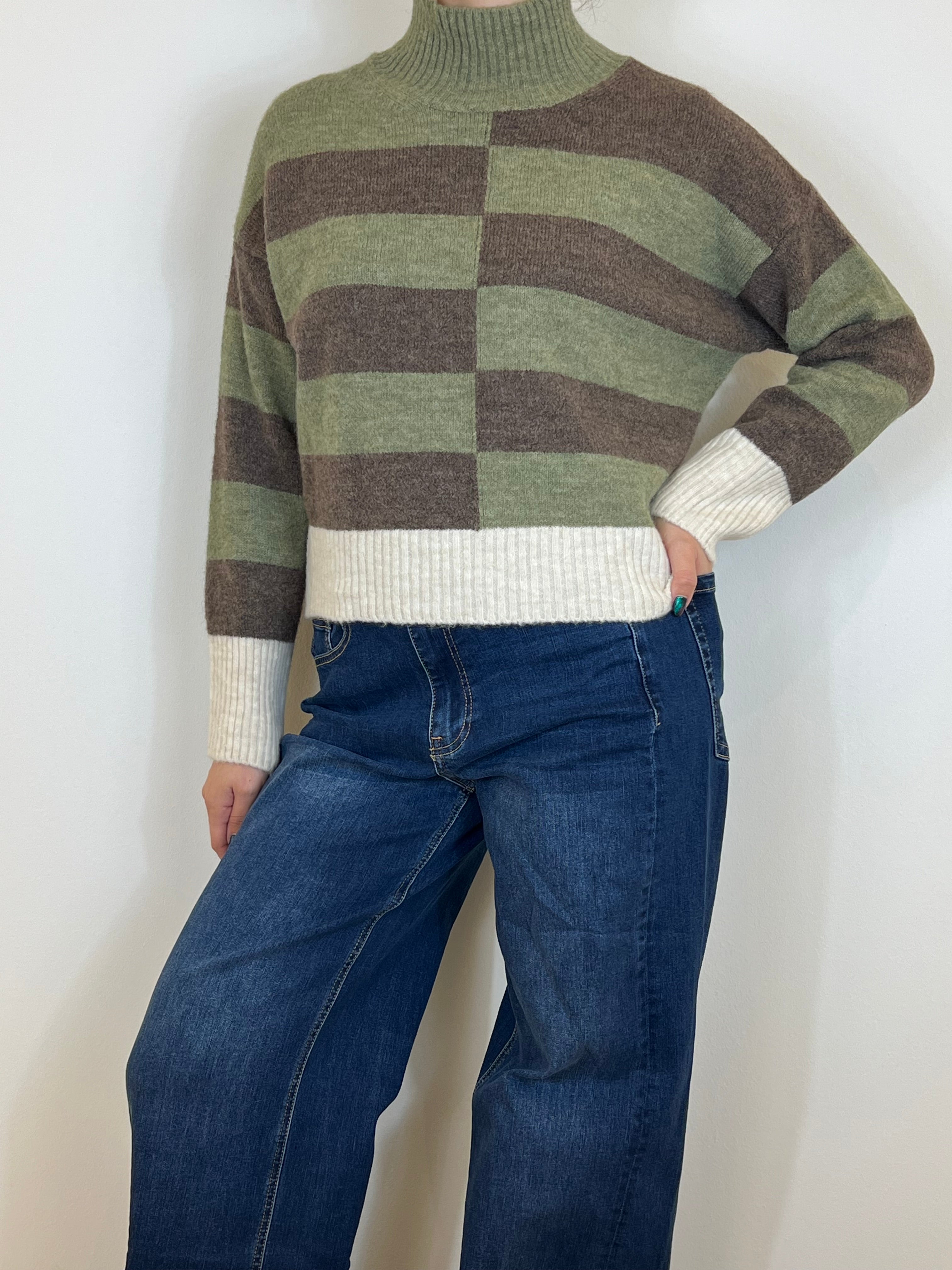 Matié maglia micol salvia/marrone