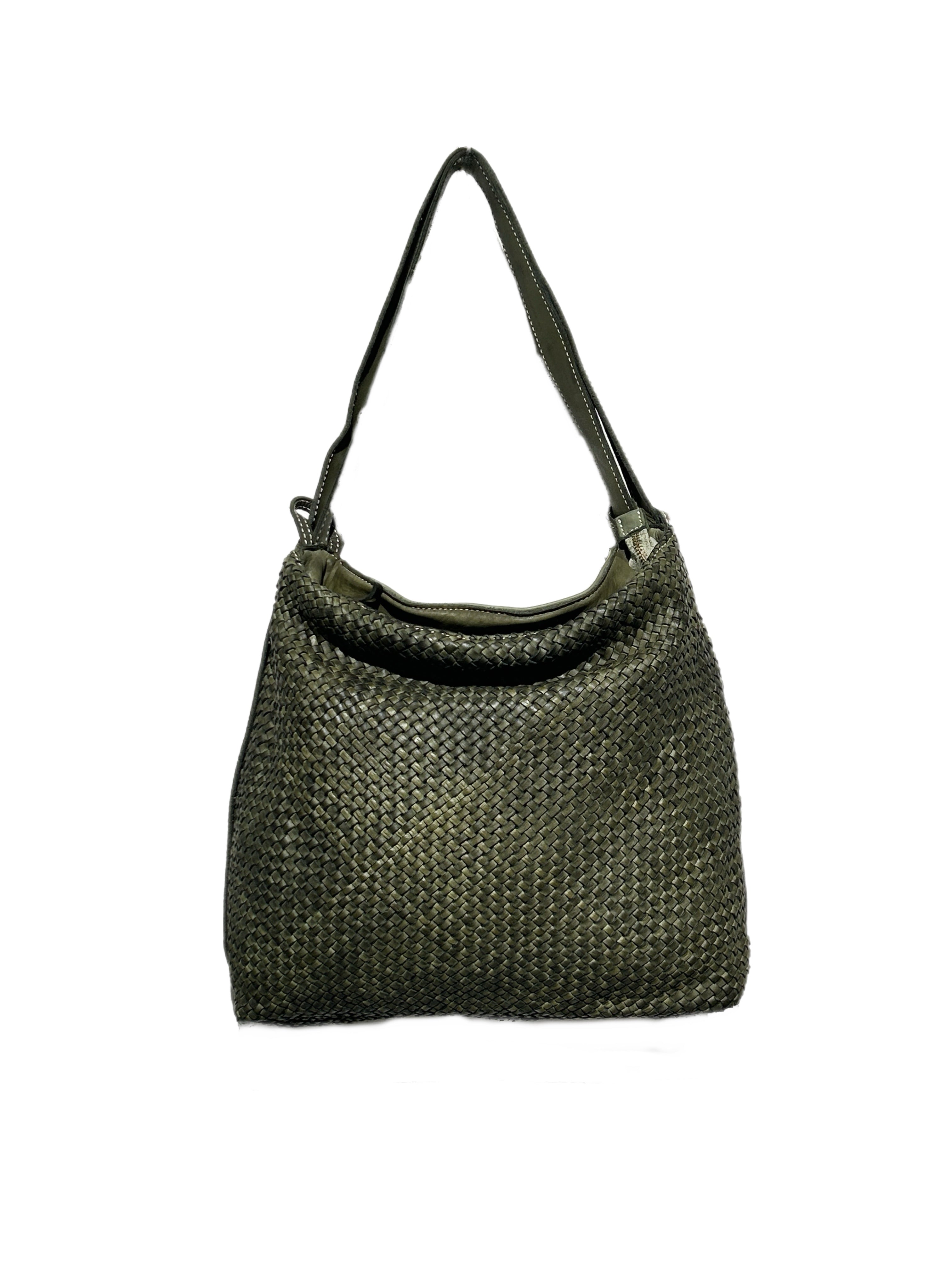Matié borsa/zaino pelle Positano verde
