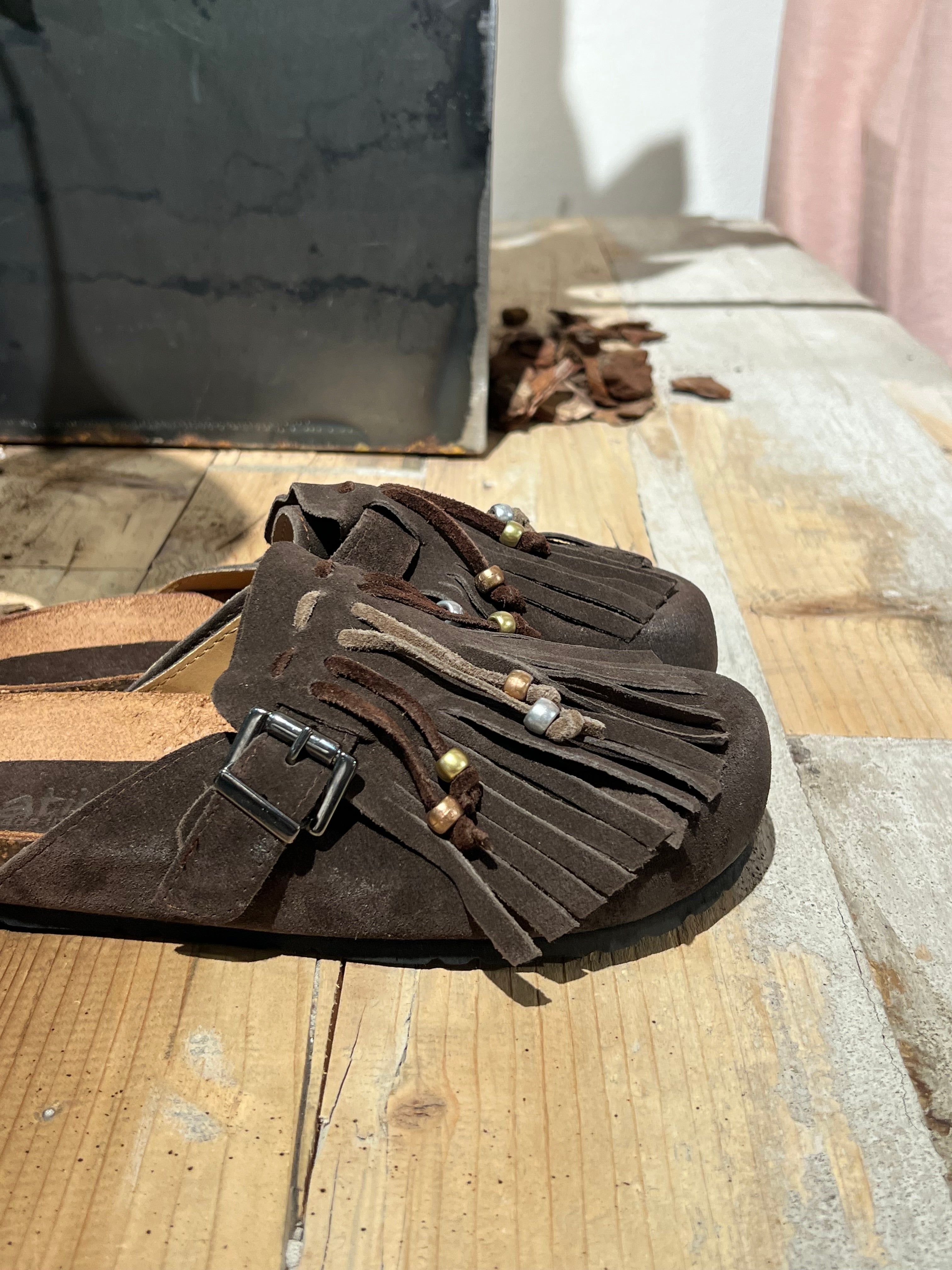 Birky camoscio frange cioccolato