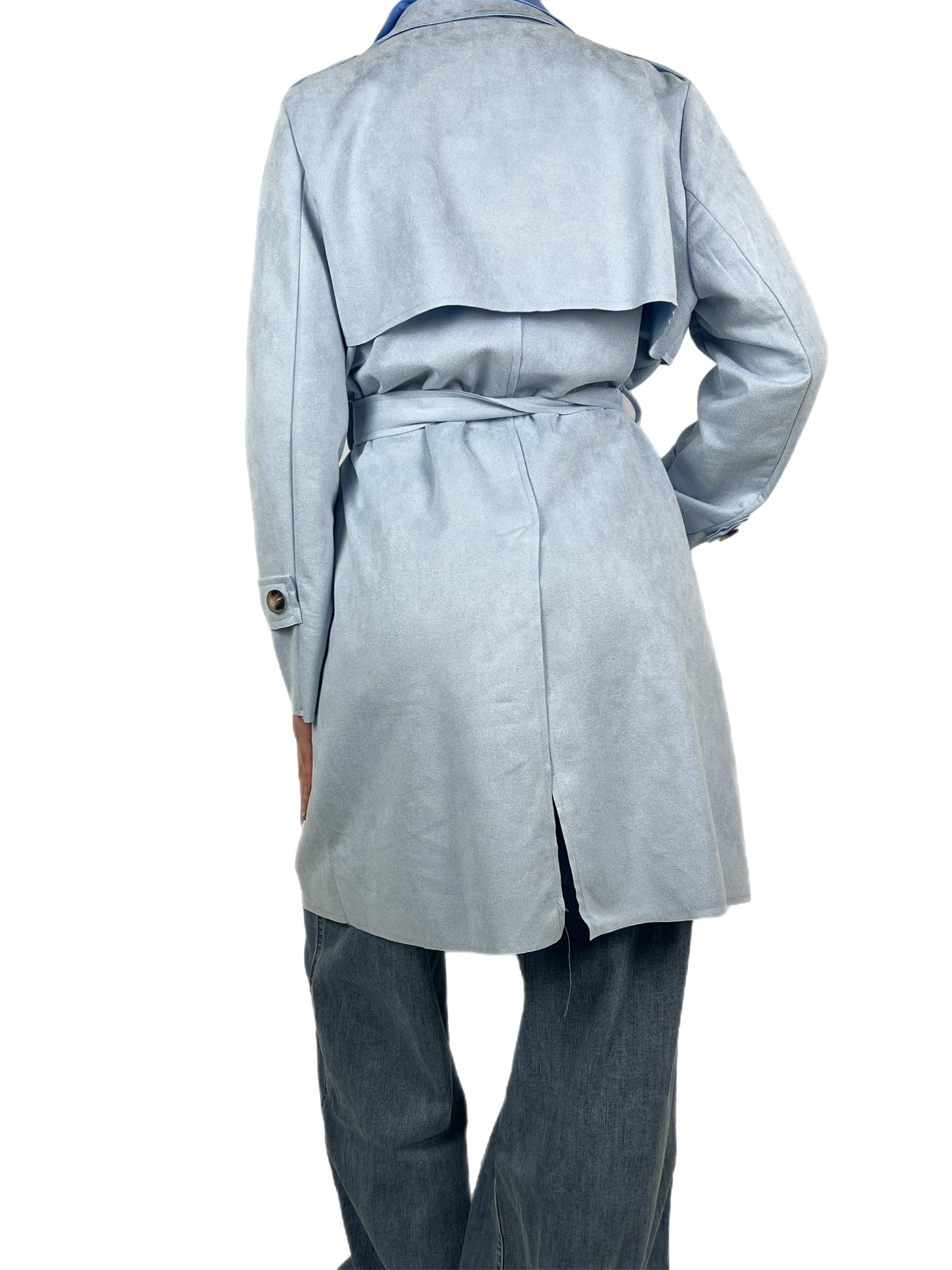 Matié trench ecocamoscio azzurro