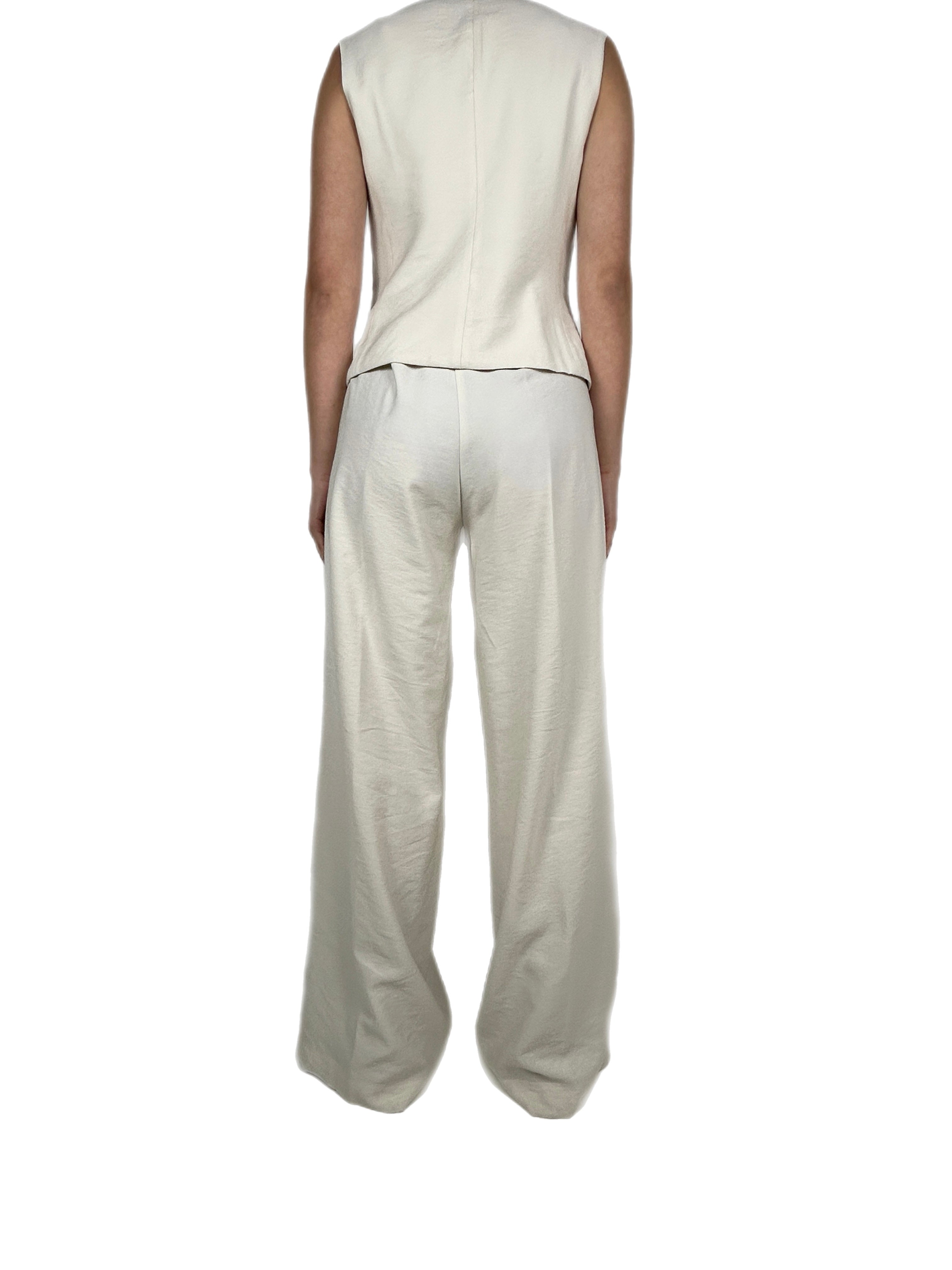 Matié completo verbana gilet + pantalone panna