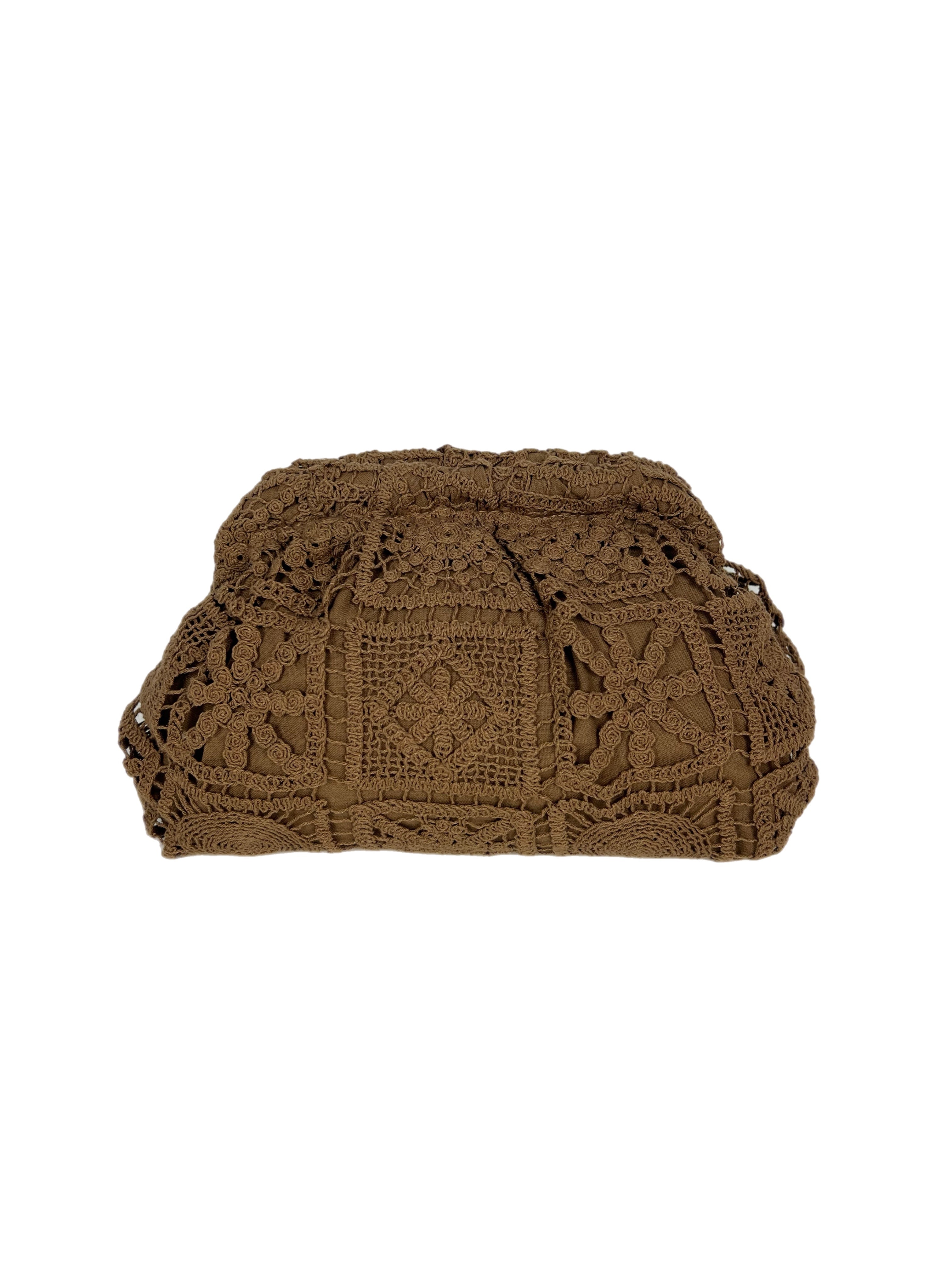 Matié pochette pizzo tabacco